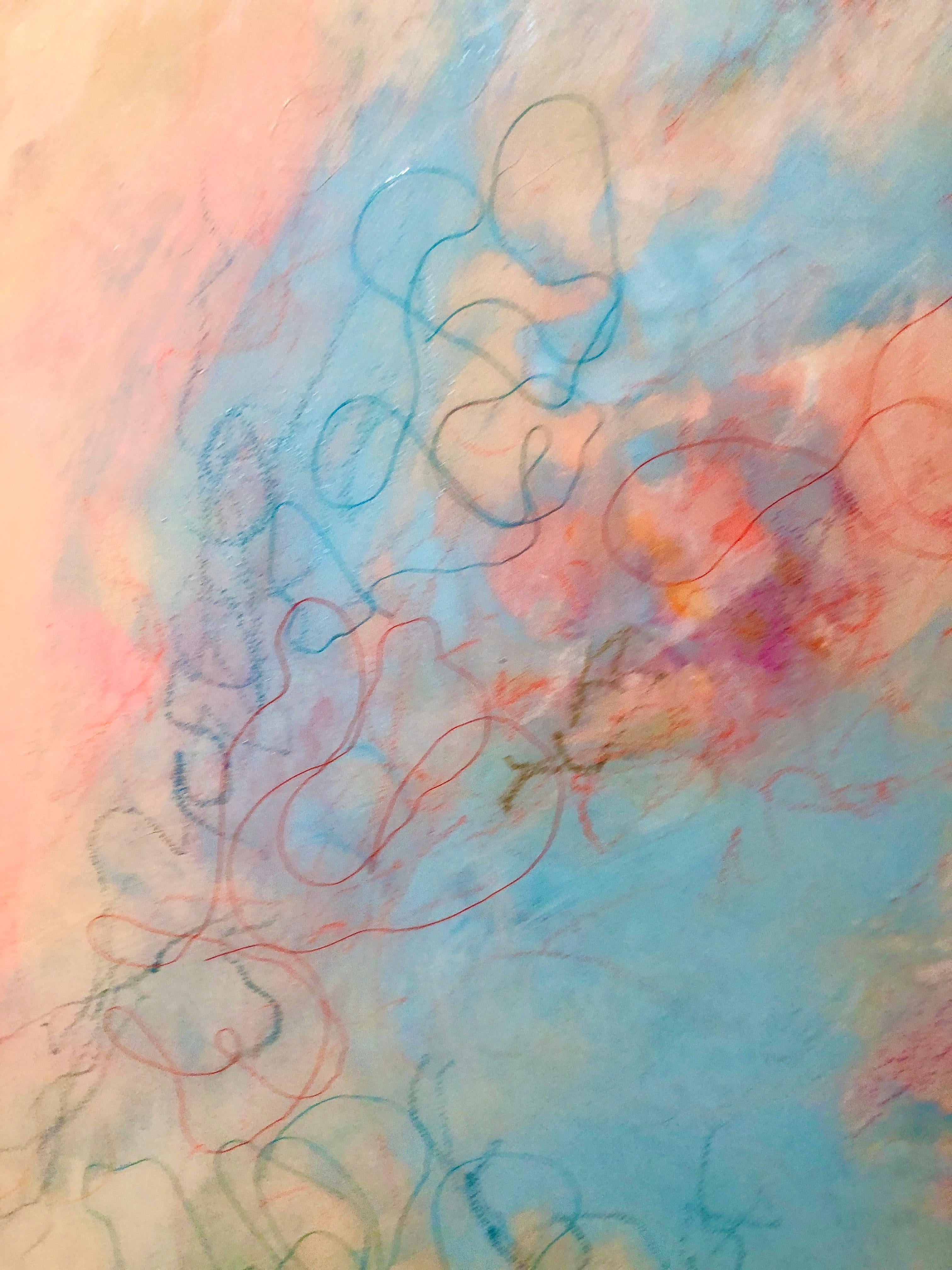 Anthea Kerou
Pittura acrilica, pastello a olio, resina e filo su tela
40 x 30 pollici
Senza titolo, 2023

Anthea Kerou è un'artista americana di origine greca e inglese, nota per il suo approccio diverso e sperimentale all'arte. Con un background