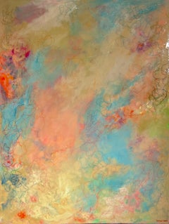 Senza titolo, 2023. Giallo, Rosa, Blu tecnica mista astratta