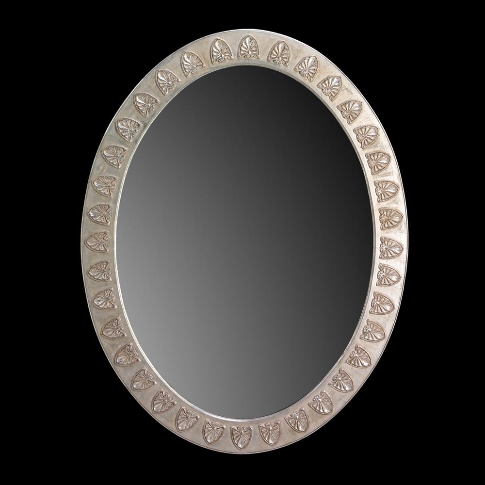 English Anthemion Oval Mirror For Sale