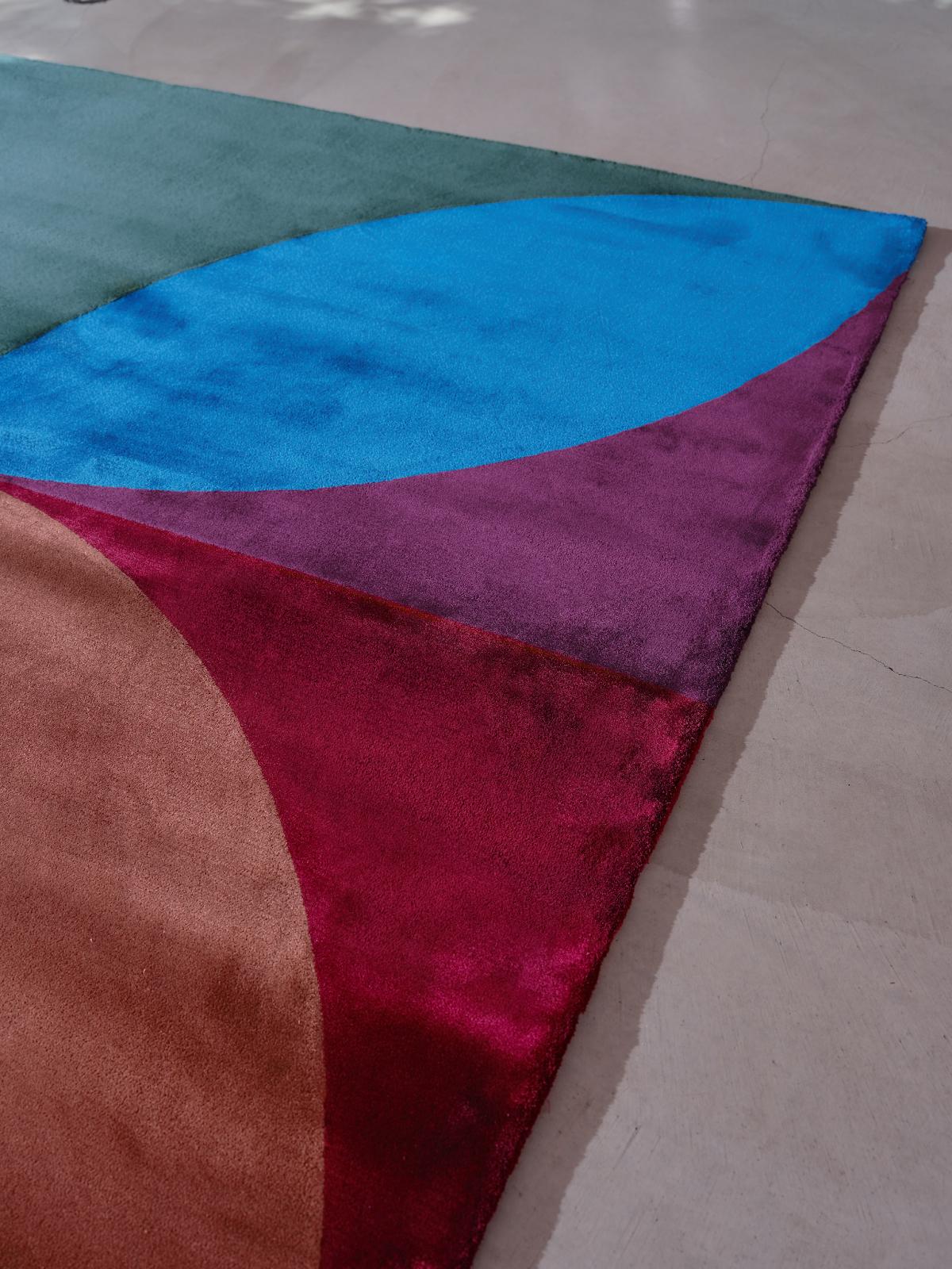 ANTHER, Handgetufteter Teppich aus Wolle und veganer Seide von Laura Niubó / Groß (Moderne) im Angebot
