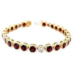 Anthill Chrome Pyrope Garnet & Diamond Tennis Bracelet in 18k Yellow Gold