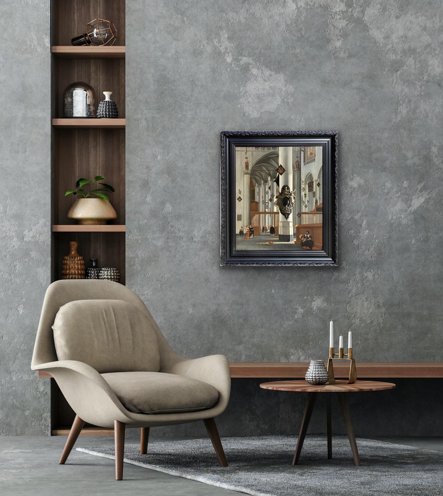 17th century dutch church interior - figurative old master religious interior 8