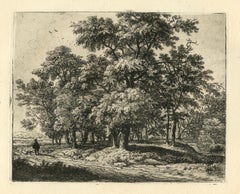 "Traveller Near a Wood" original etching