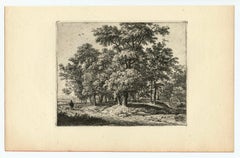 "Traveller Near a Wood" original etching