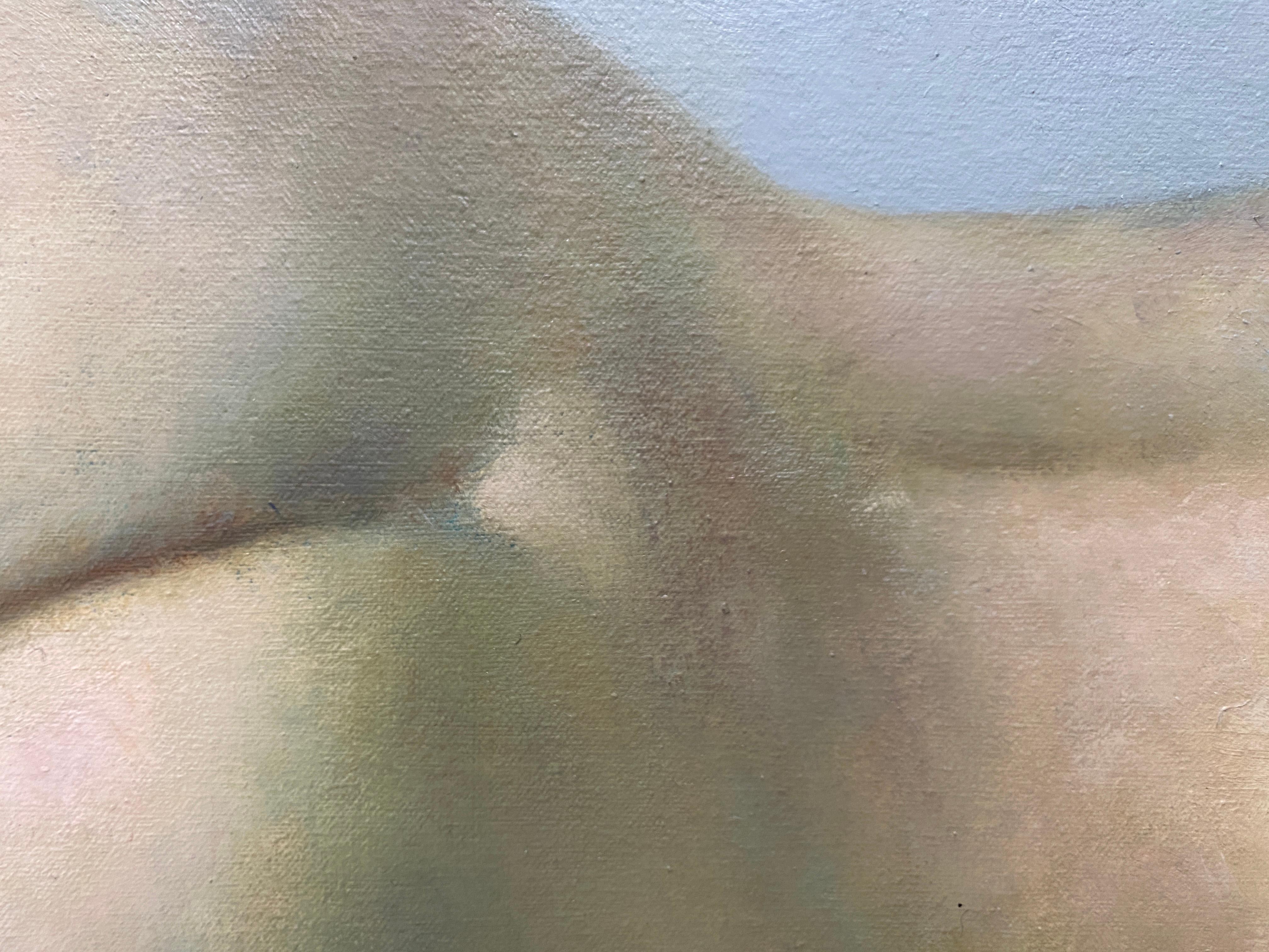 Blonde sur bleu - Réalisme Painting par Anthony Ackrill