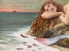 "Dusk" - Sirena olio su tela dipinto da Anthony Ackrill in stile realista contemporaneo