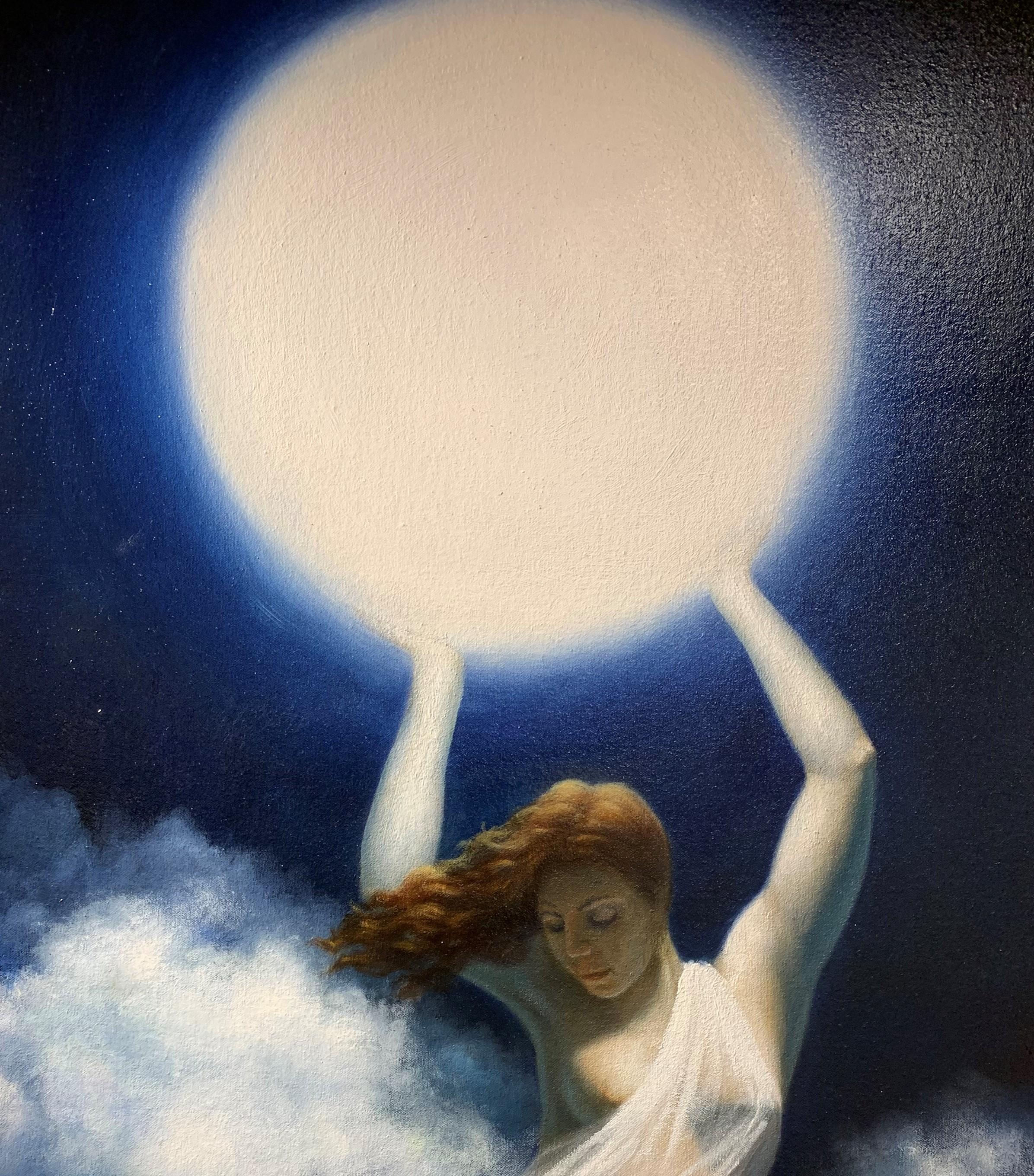 Erhellen, Art-Déco-Göttin – Painting von Anthony Ackrill