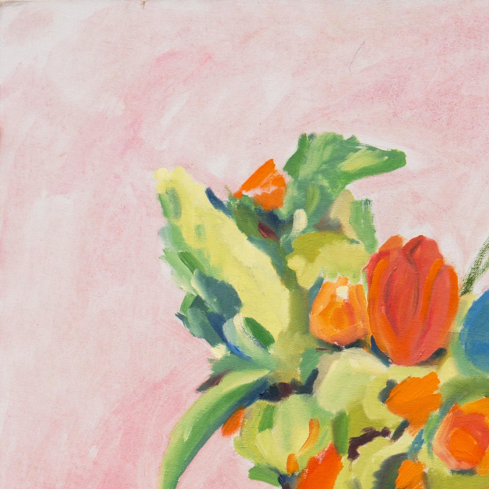 Gemalt im Jahr 2022 von Vater und Sohn Anthony und Michael McNaught und verso signiert: Anthony McNaught (Amerikaner, geboren 1952) und Michael McNaught (Amerikaner, geboren 1994). 

Ein substanzielles, postimpressionistisches Ölstillleben, das