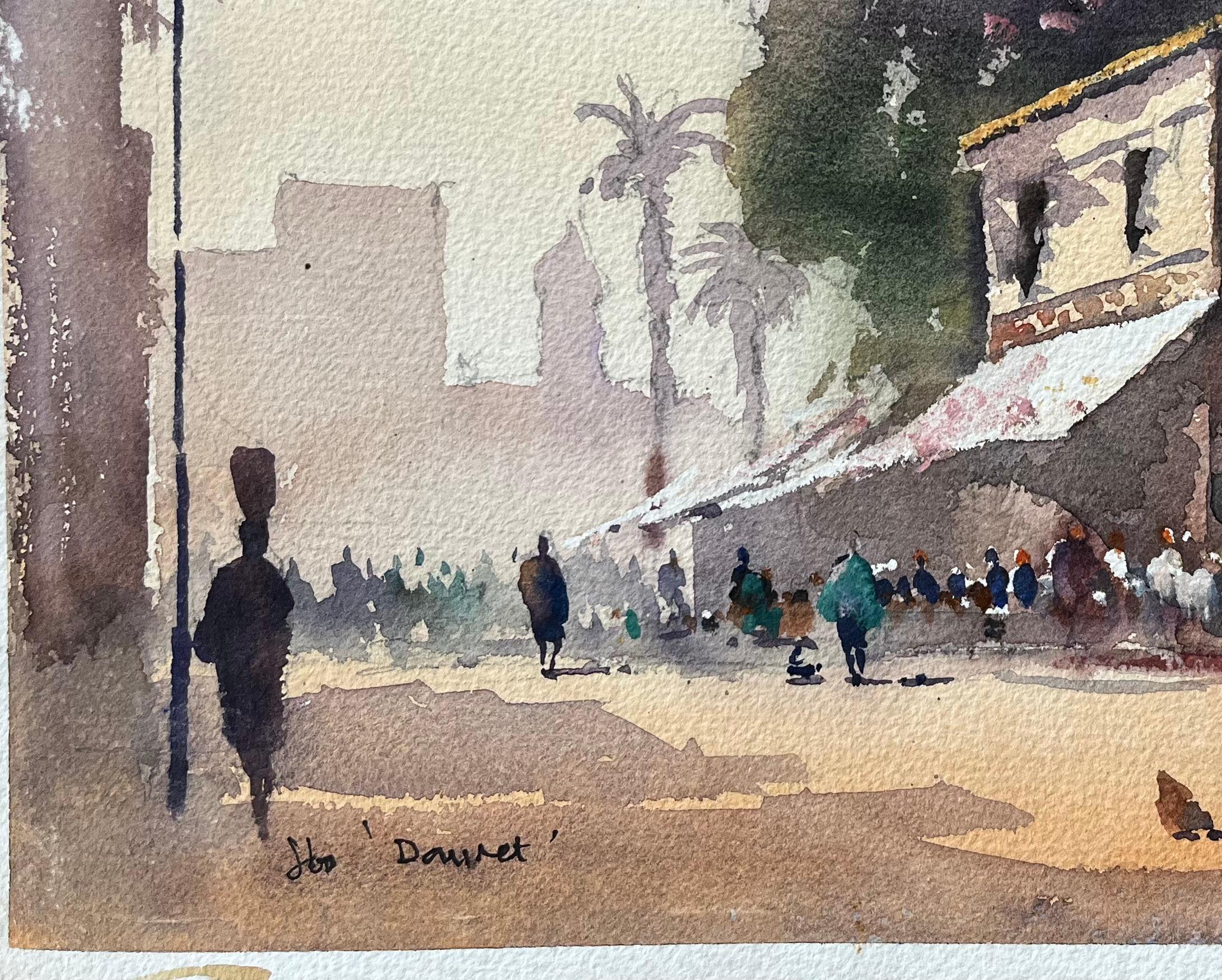 Title: British Impressionist Watercolor of a Bustling Street Market Scene
By Anthony Avery (British 1946-2023)
Original watercolor on artists paper, unframed
Signed: Yes
Dimensions: 10.75 x 15.25 inches (Height x Width)
Condition: Good, with some