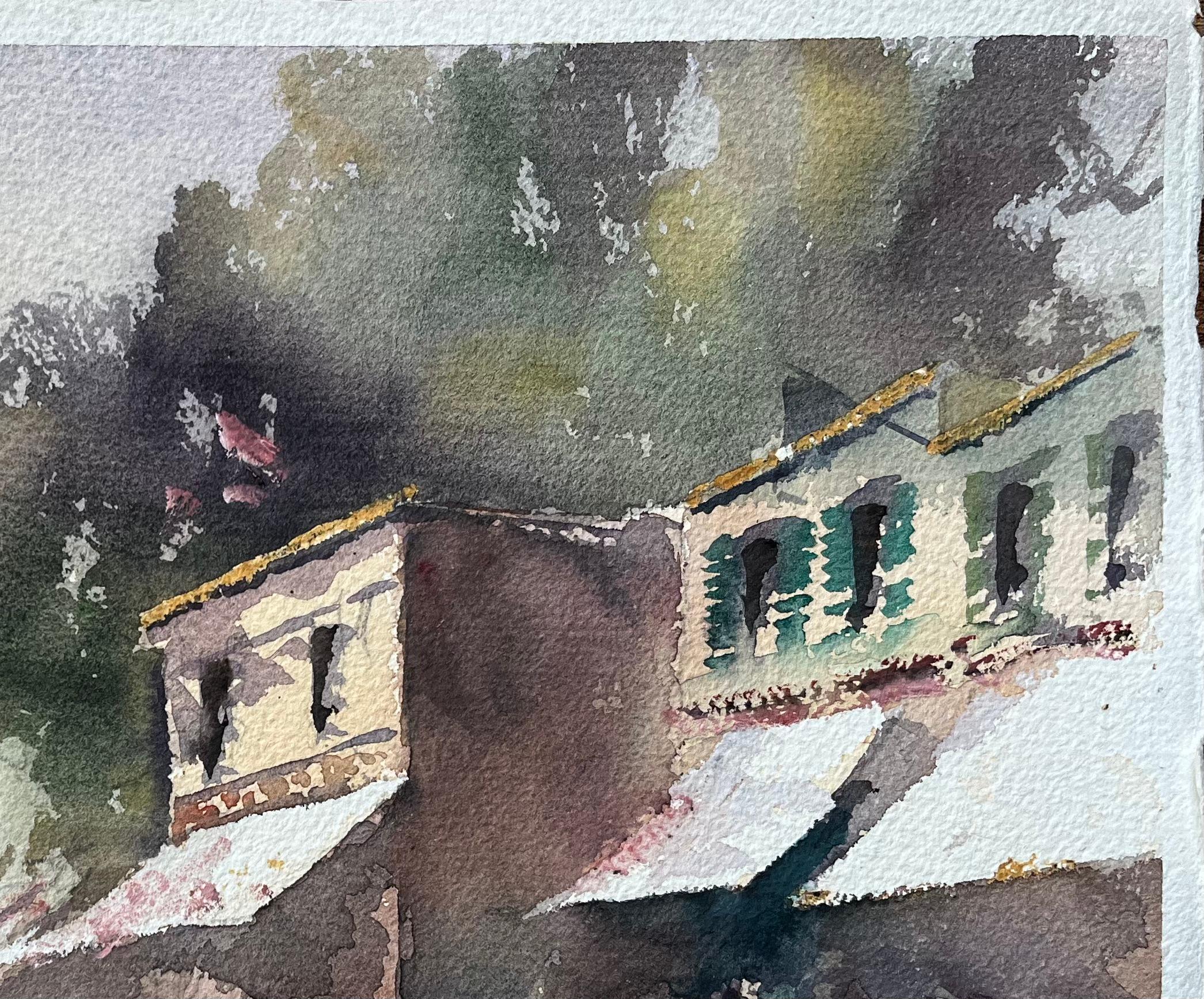 British Impressionist Watercolor of a Bustling Street Market Scene For Sale 2