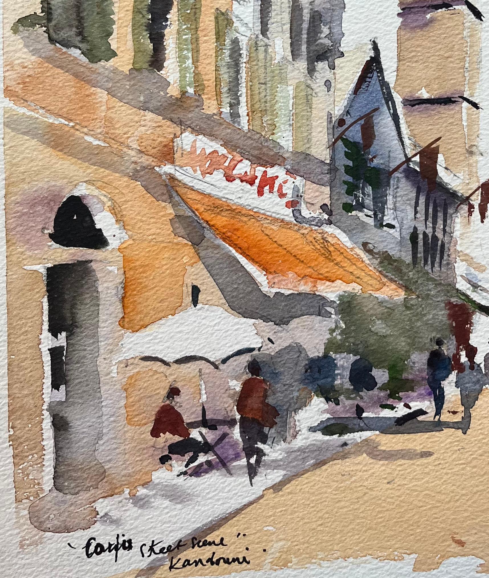 Título: Acuarela impresionista británica de una escena callejera en un café de Kandouri
Por Anthony Avery (británico 1946-2023)
Acuarela original sobre papel de artista, sin enmarcar
Firmado: Sí
Dimensiones: 15 x 11 pulgadas (Alto x Ancho)
Estado: