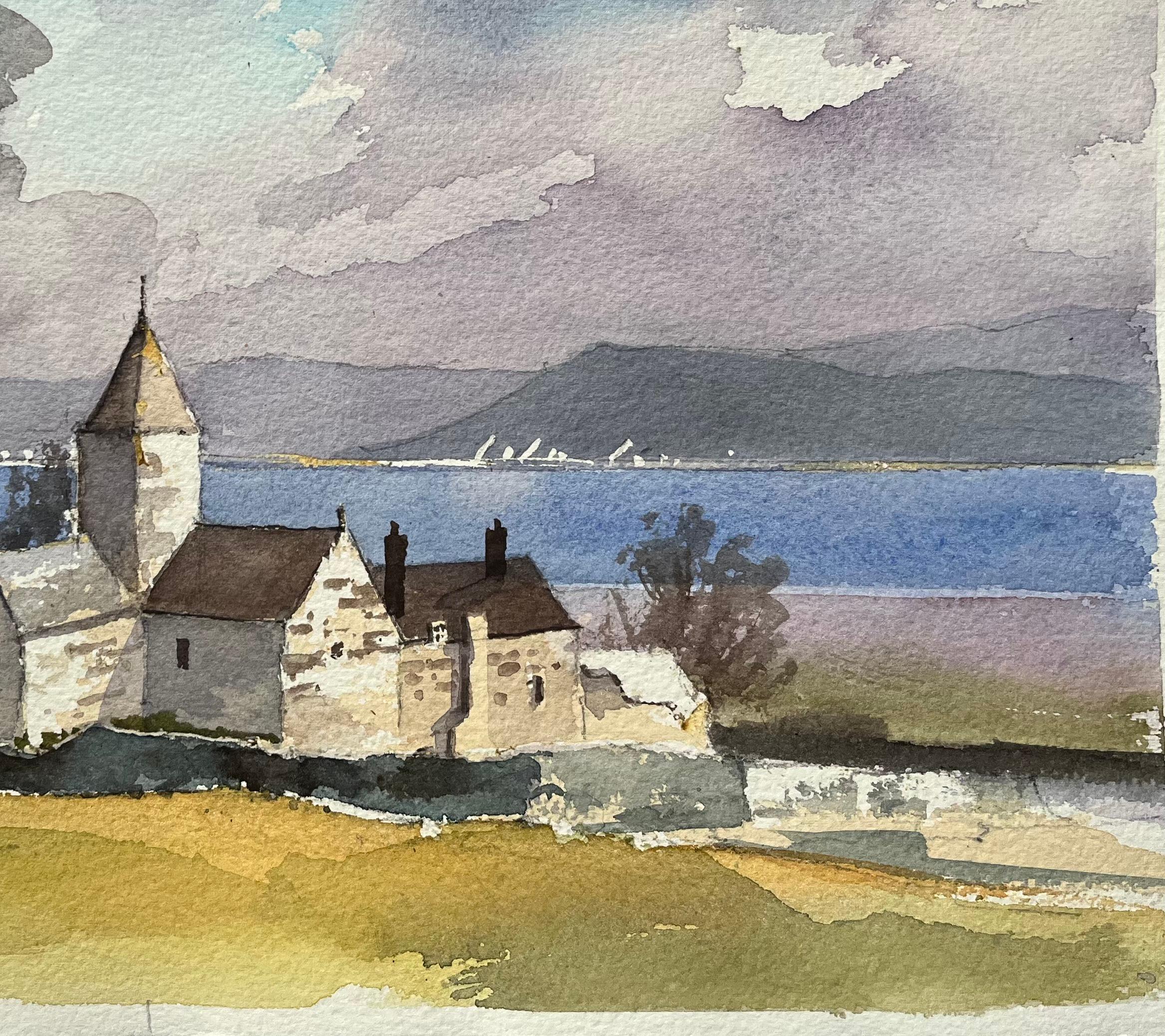 Title: British Impressionist Watercolor of a Coastal Church with Dramatic Sky
By Anthony Avery (British 1946-2023)
Original watercolor on artists paper, unframed
Dimensions: 11.25 x 15.25 inches (Height x Width)
Condition: Good, with some minor