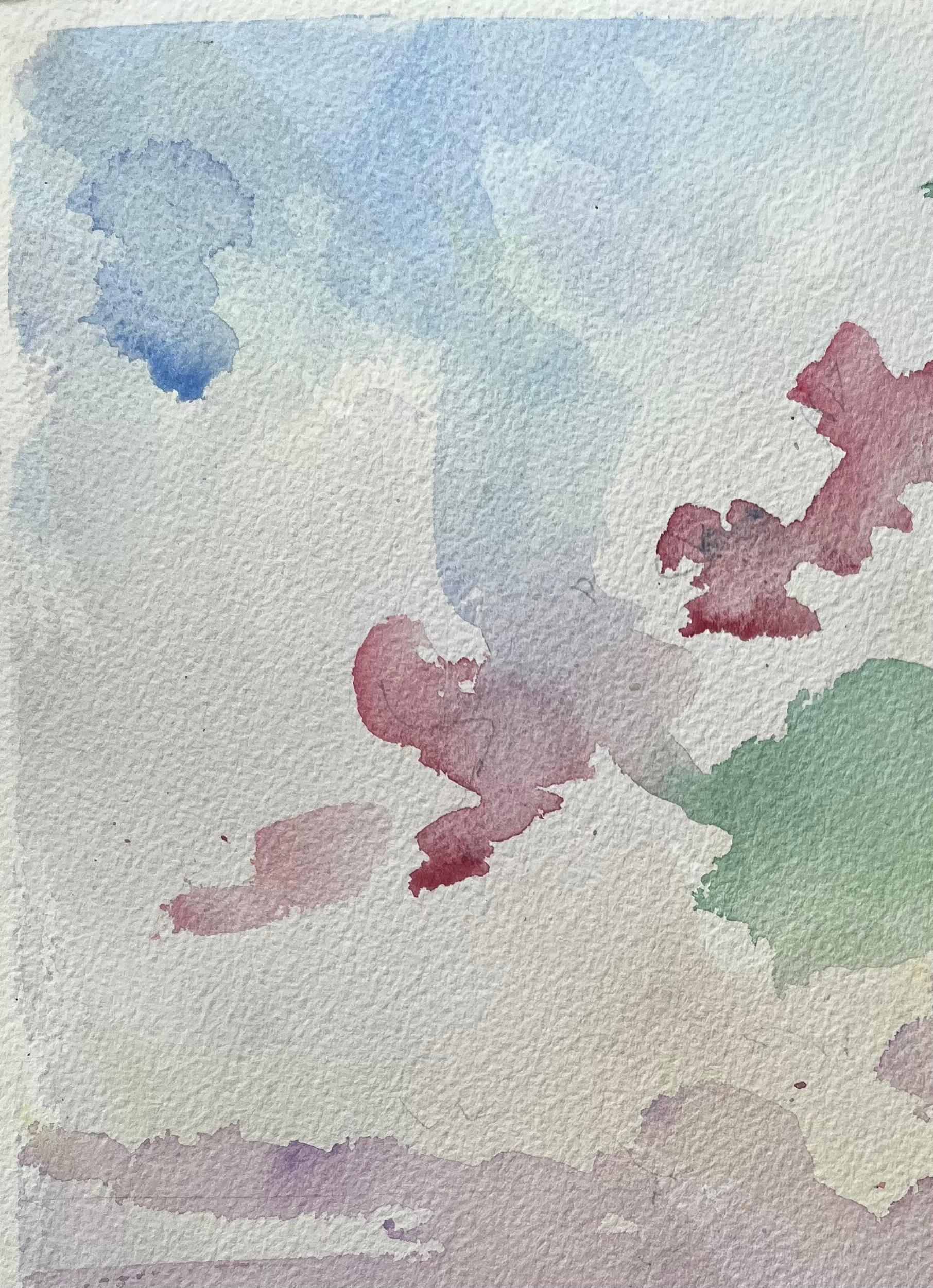 Britisches impressionistisches Aquarell einer Küstenlandschaft mit lebhaftem Himmel, British Impressionist im Angebot 1