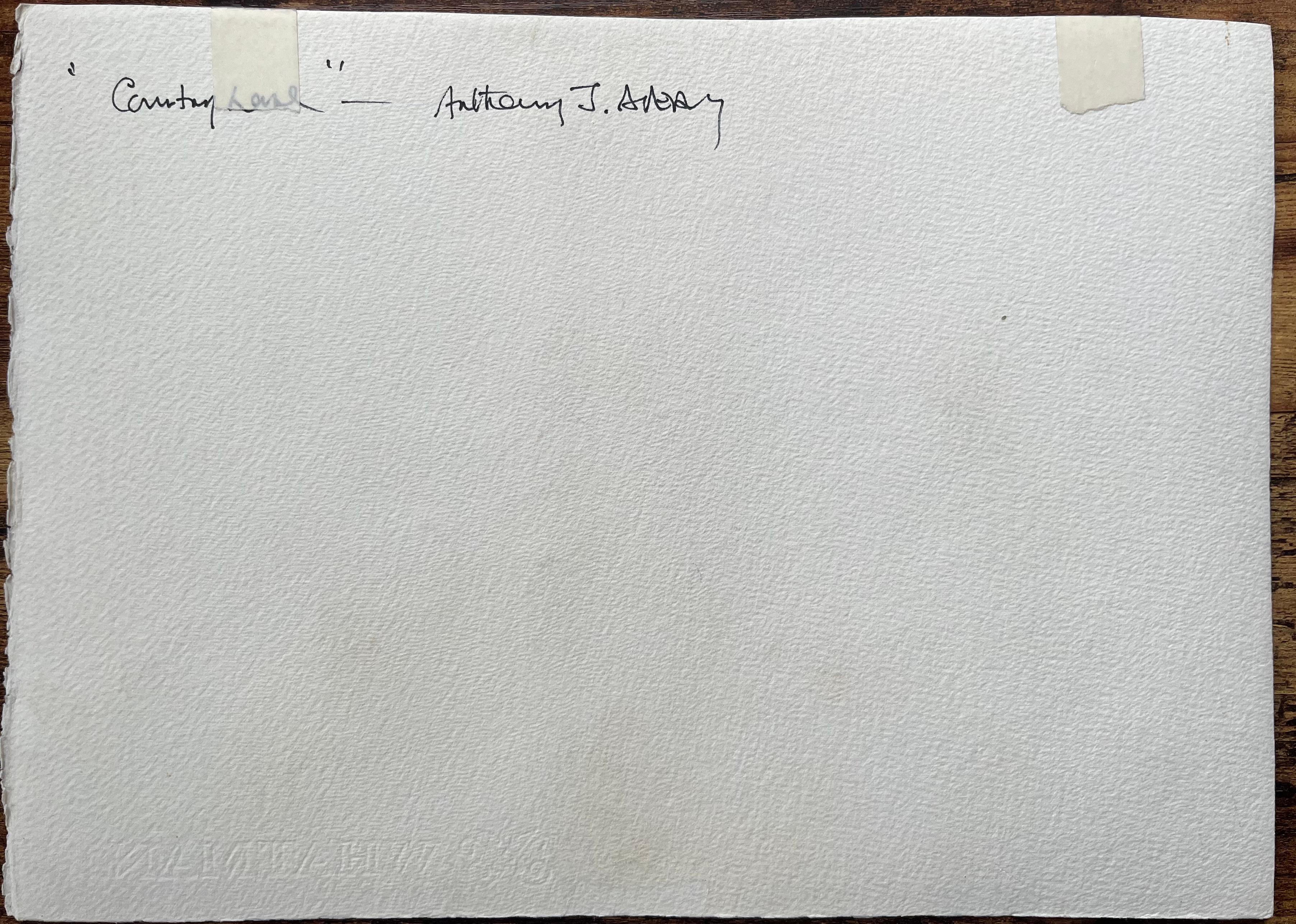 Aquarelle impressionniste britannique d'un chemin de campagne dans la lumière d'hiver en vente 1
