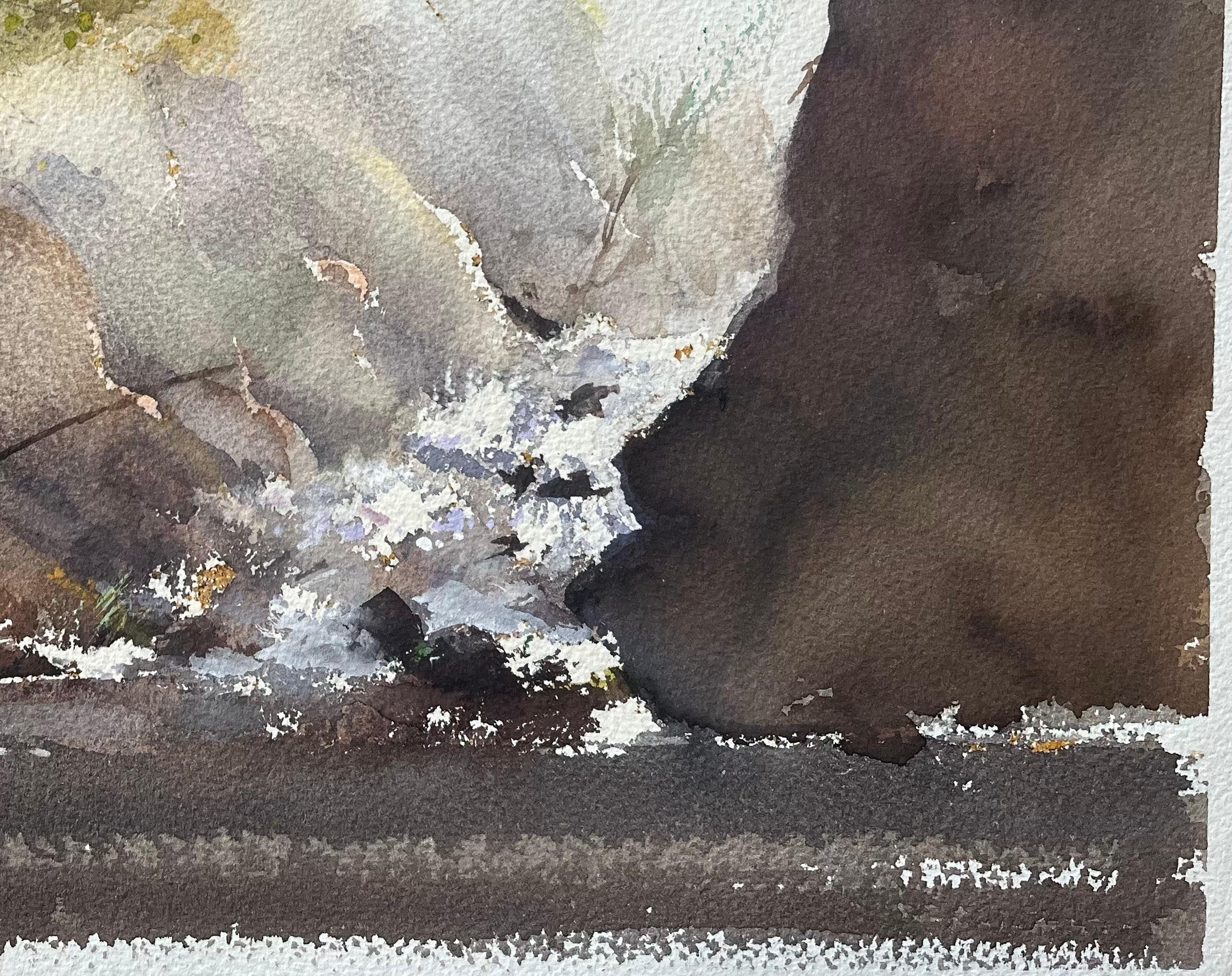 Titolo: Acquerello impressionista britannico di un pescatore presso un ruscello a cascata
Di Anthony Avery (Regno Unito 1946-2023)
Acquerello originale su carta per artisti, senza cornice
Dimensioni: 11 x 15 pollici (altezza x larghezza)
Condit: