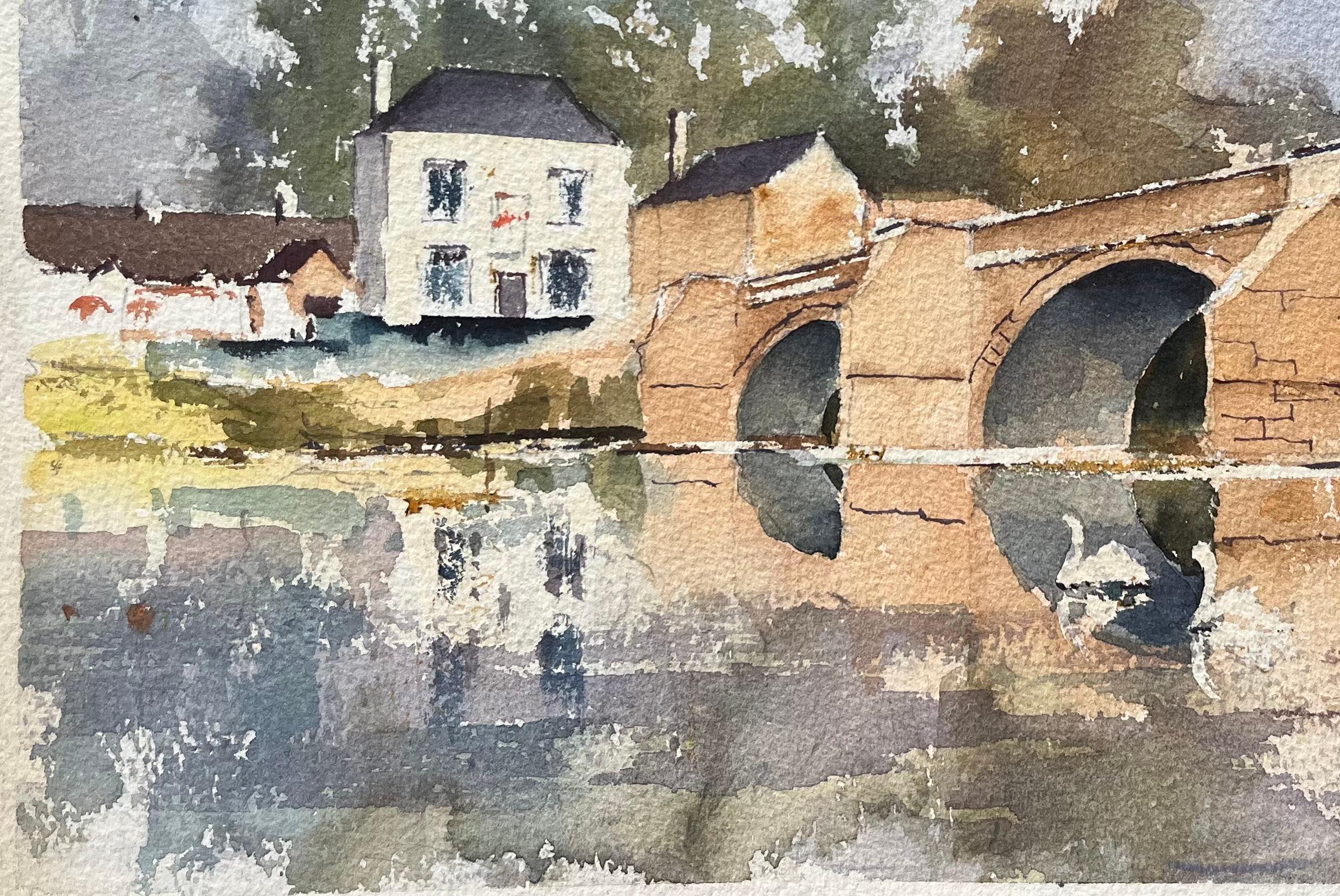 Titolo: Acquerello impressionista britannico di un ponte storico in pietra e cottage
Di Anthony Avery (Regno Unito 1946-2023)
Acquerello originale su carta per artisti, senza cornice
Dimensioni: 11 x 15,25 pollici (altezza x larghezza)
Condit: