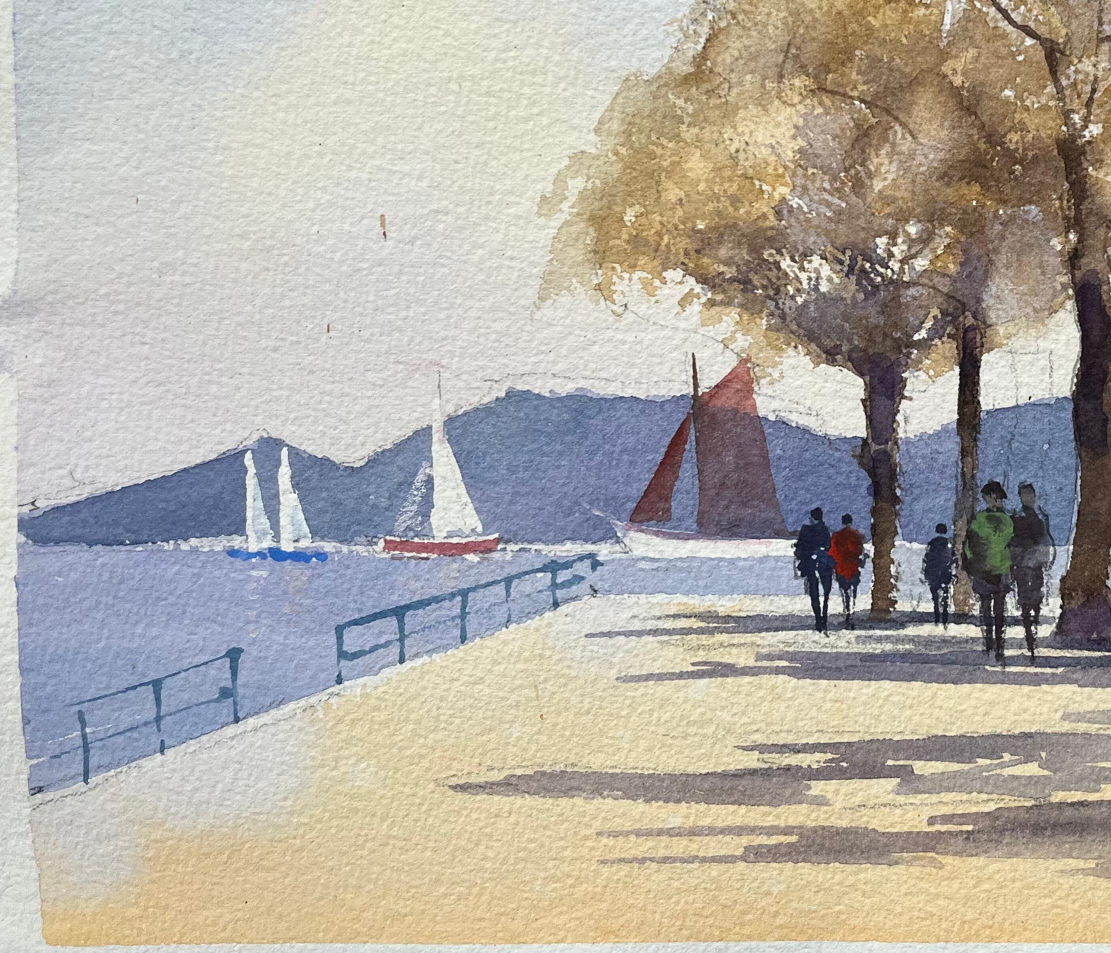 Título: Acuarela impresionista británica de un paseo lacustre con veleros
Por Anthony Avery (británico 1946-2023)
Acuarela original sobre papel de artista, sin enmarcar
Firmado: Sí
Dimensiones: 11,25 x 15 pulgadas (Alto x Ancho)
Estado: Bueno, con