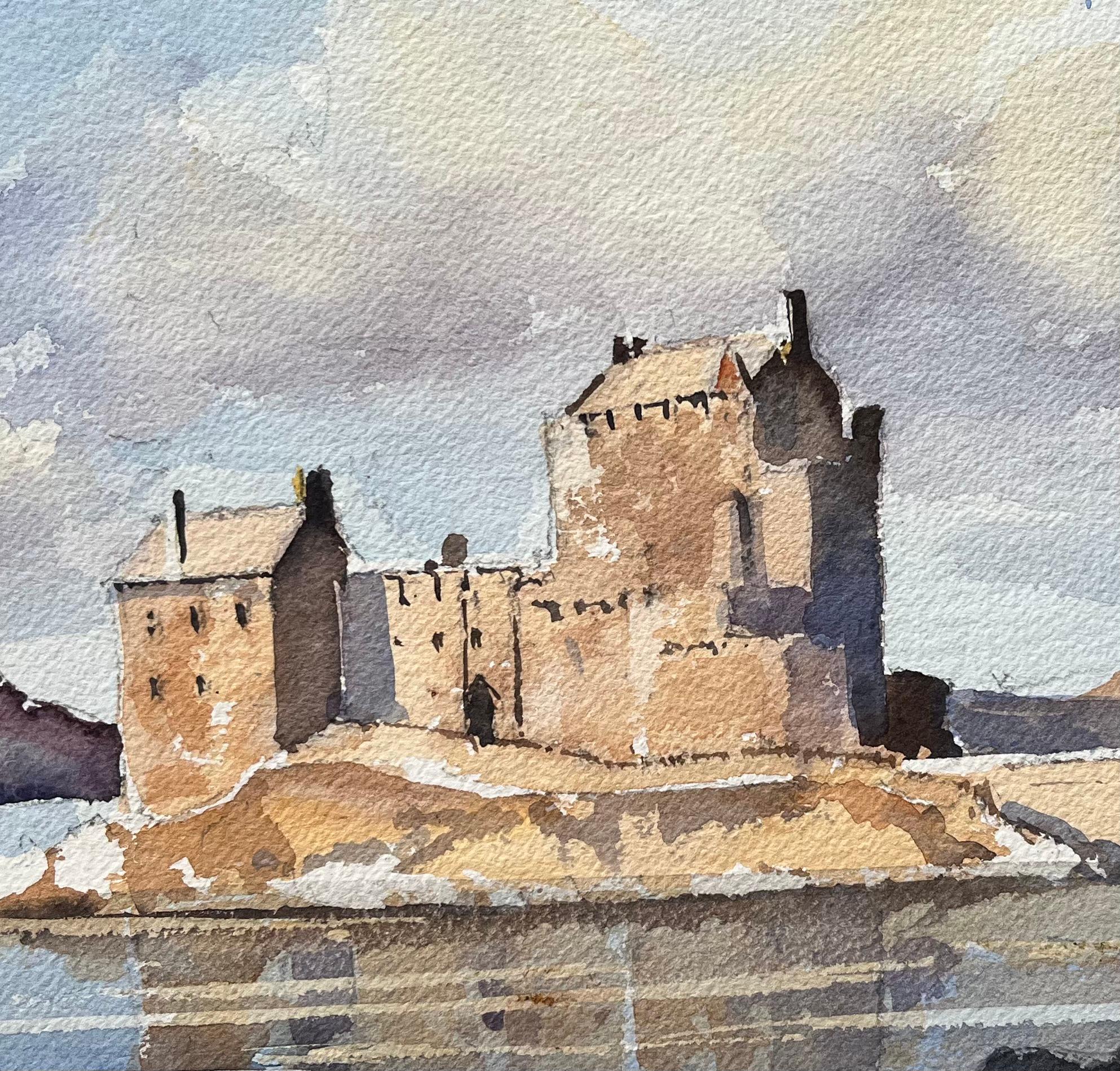 Britisches impressionistisches Aquarell des Schlosses Eilean Donan, Schottland (Impressionismus), Painting, von Anthony Avery