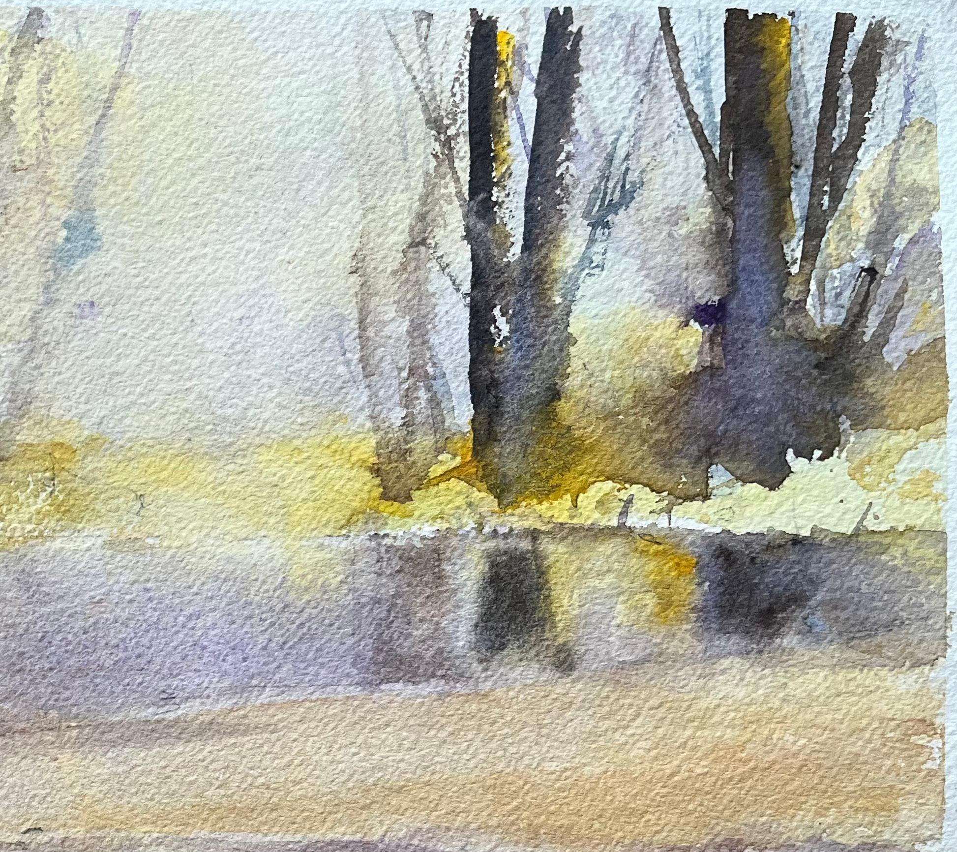 Britisches impressionistisches Aquarell einer Mischung aus Waldszene und Seestücken, British Impressionismus im Angebot 1