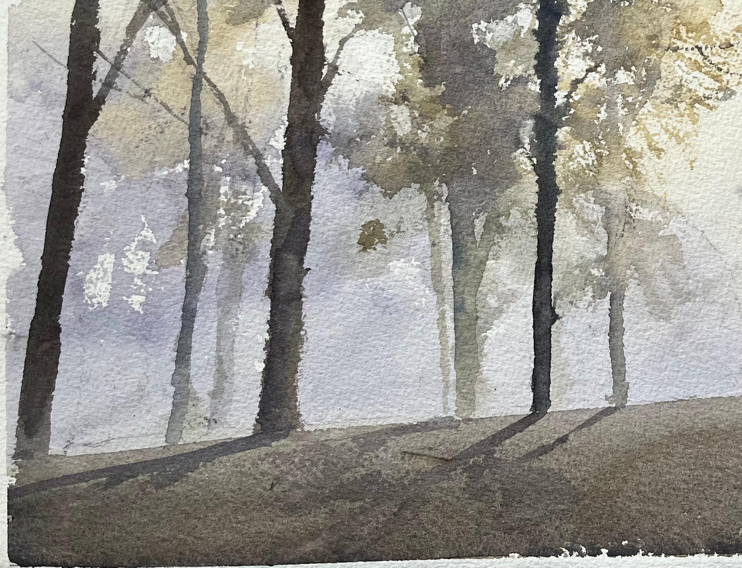Título: Acuarela impresionista británica de una escena de bosque brumoso con sombras
Por Anthony Avery (británico 1946-2023)
Acuarela original sobre papel de artista, sin enmarcar
Dimensiones: 11,25 x 15,25 pulgadas (Alto x Ancho)
Estado: Bueno, con