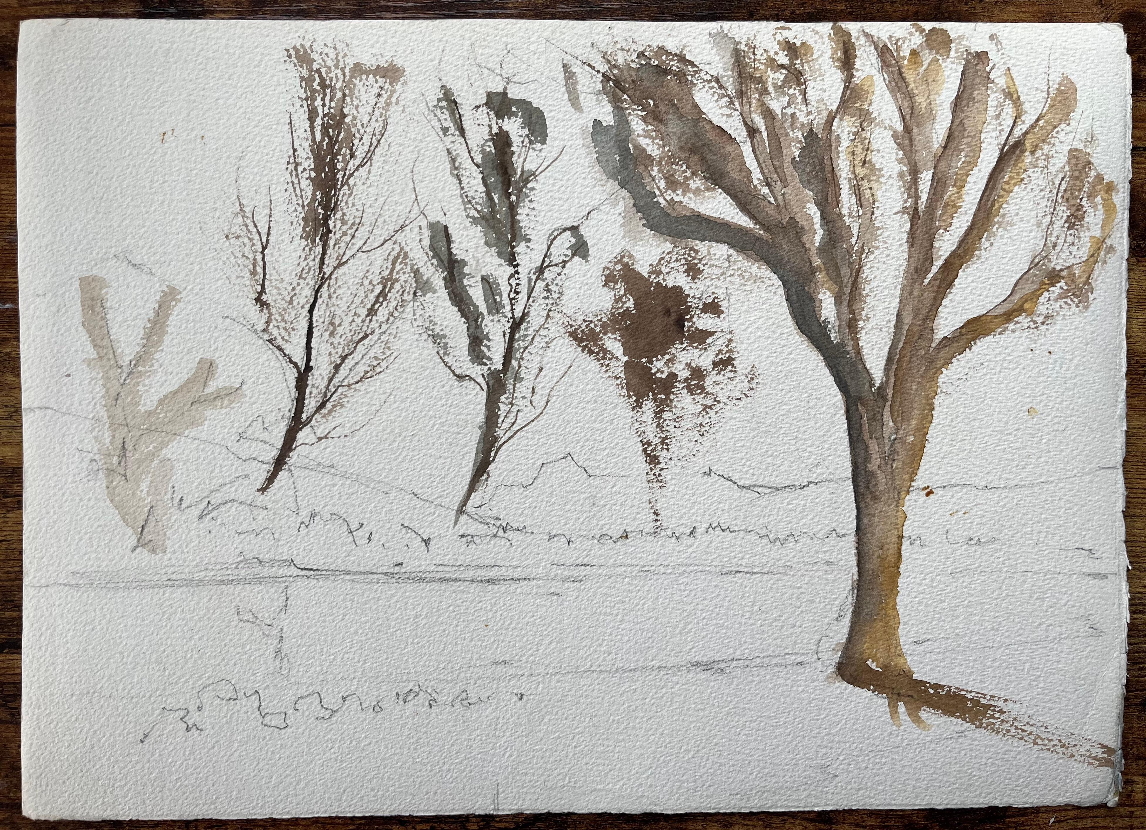 British Impressionist Watercolor of a Outdoor Concert in a Sunlit Square For Sale 2