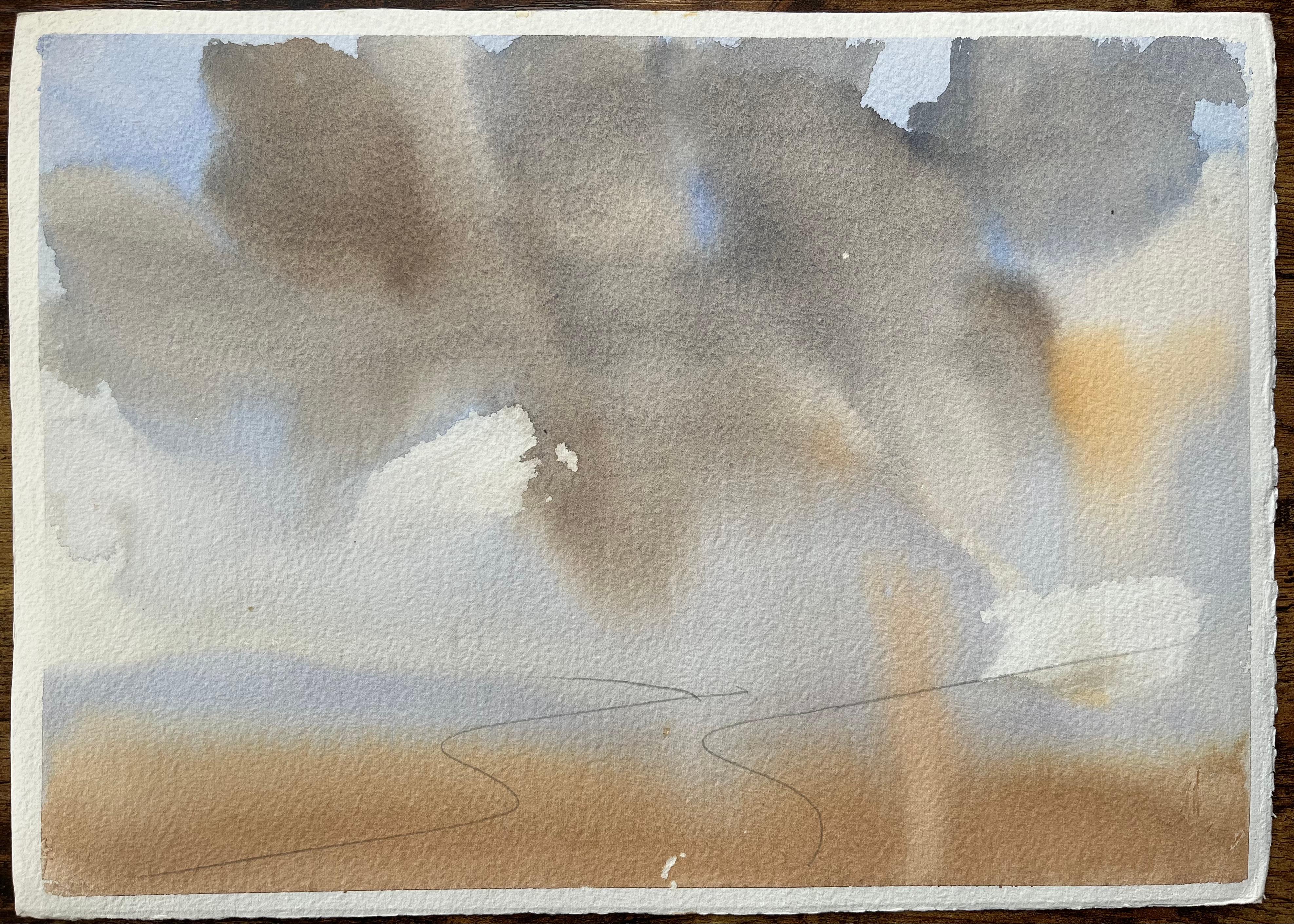 Britischer Impressionist Aquarell einer Flussszene mit Church's bei Sonnenuntergang im Angebot 2