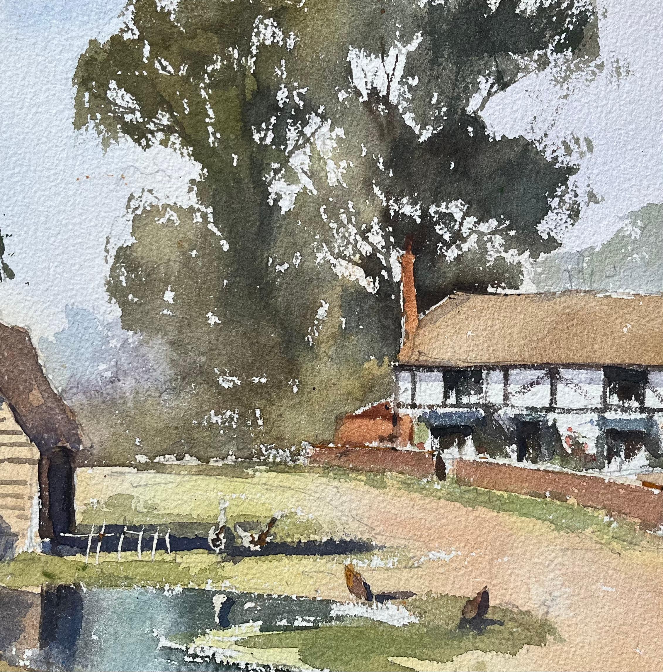 British Impressionist Watercolor of a Rural English Village Scene For Sale 3