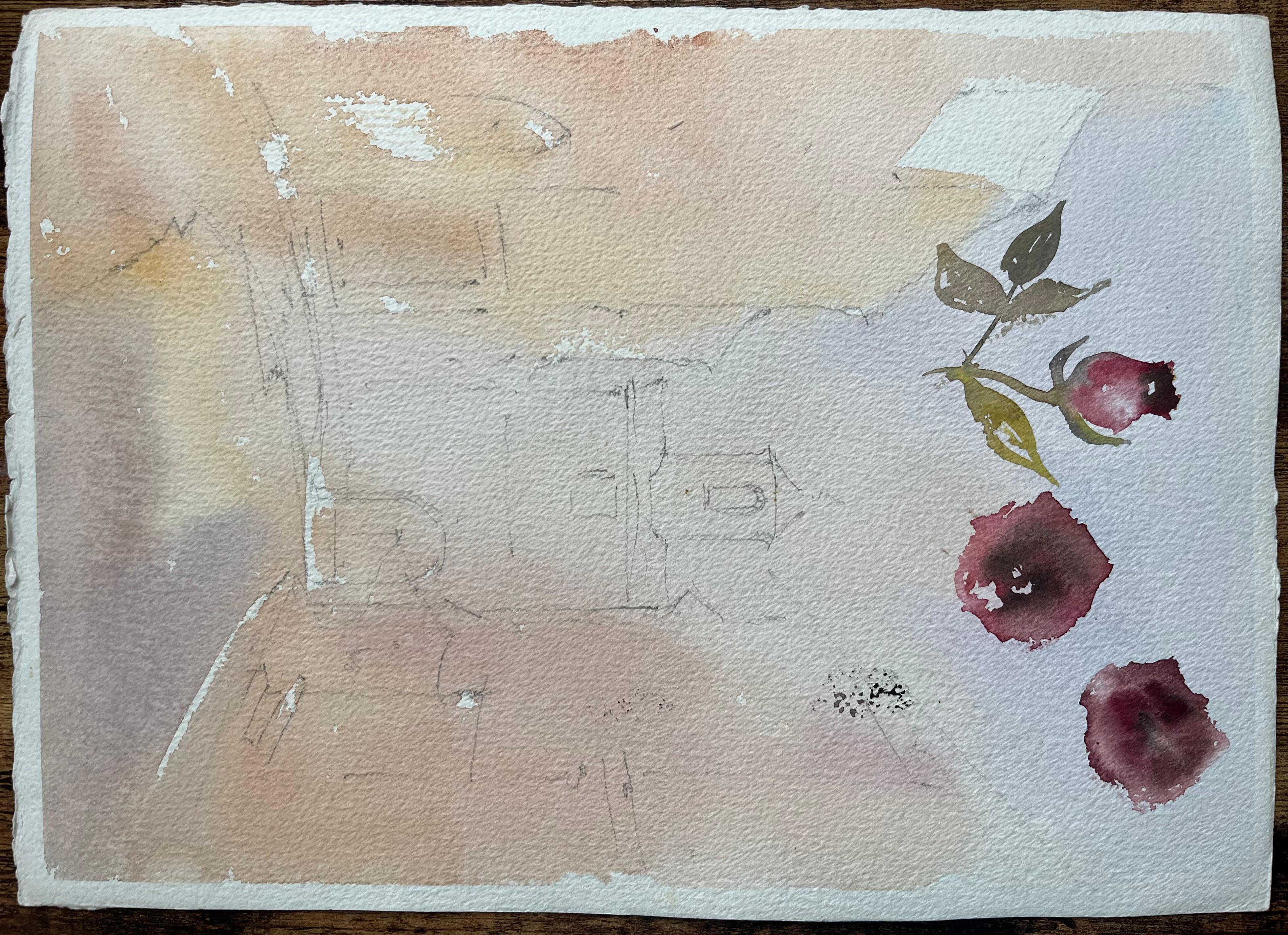 Britisches impressionistisches Aquarell einer Steinbrücke und eines Landhauses im Angebot 2