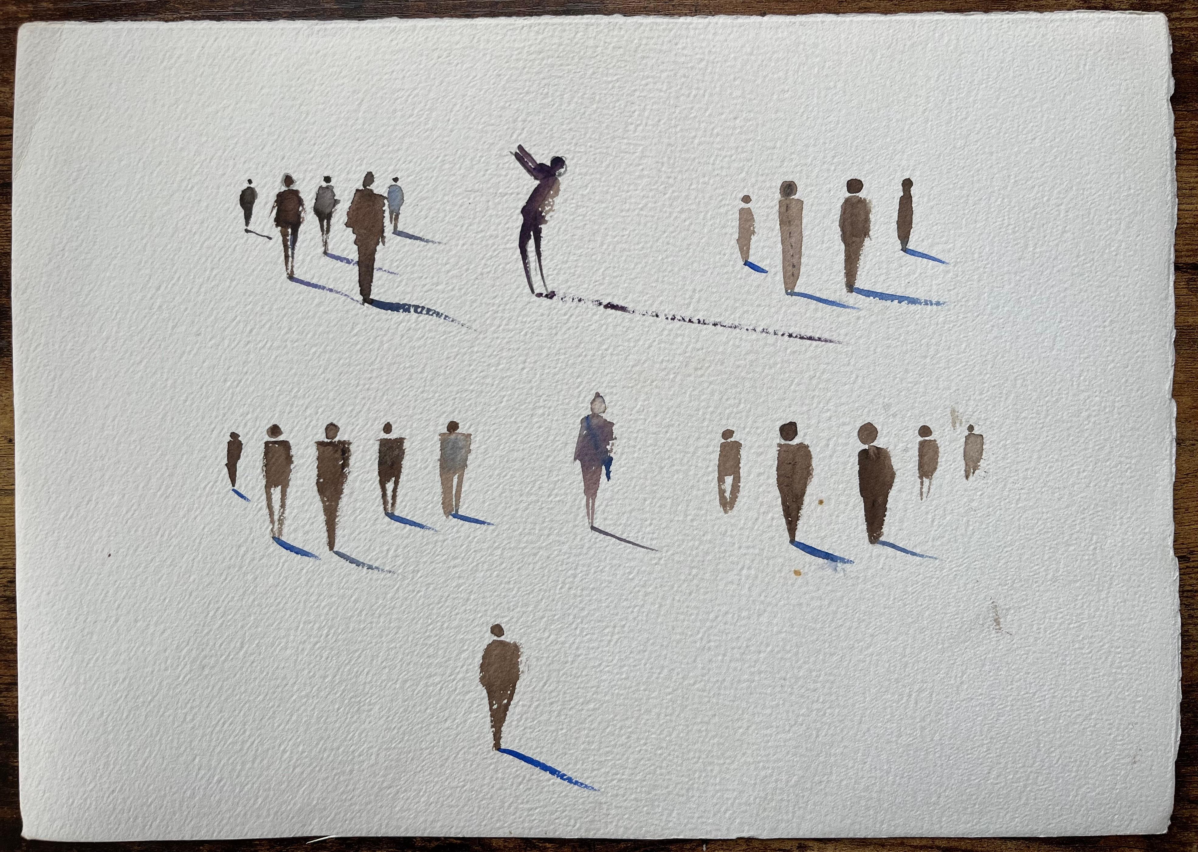 Britisches impressionistisches Aquarell einer Steinbrücke über einem Tranquil-Fluss im Angebot 2