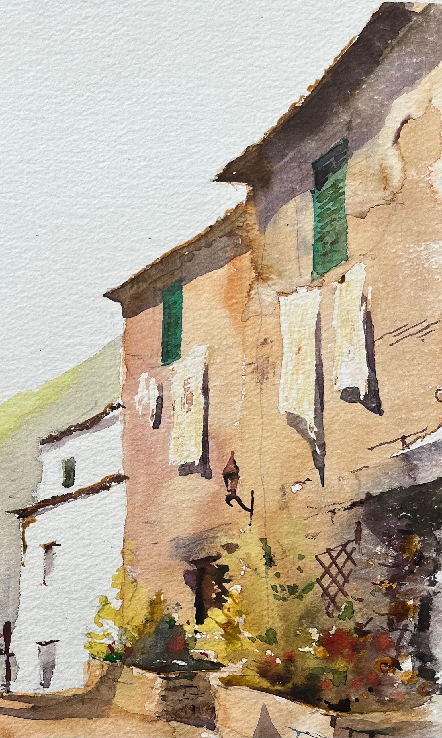 Titre : Aquarelle impressionniste britannique d'une scène de rue à Tossa de Marli, Costa Brava
par Anthony Avery (britannique 1946-2023)
Aquarelle originale sur papier d'artiste, non encadrée
Dimensions : 15 x 11 pouces (hauteur x largeur)
Signé :