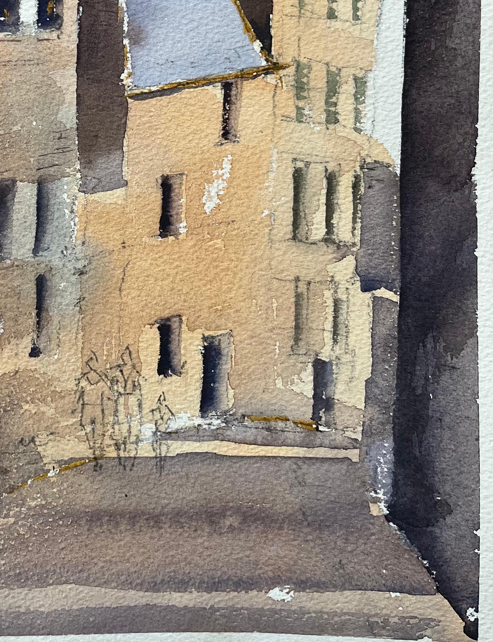 Britisches impressionistisches Aquarell einer Straßenszene mit Figuren im französischen Impressionismus im Angebot 2