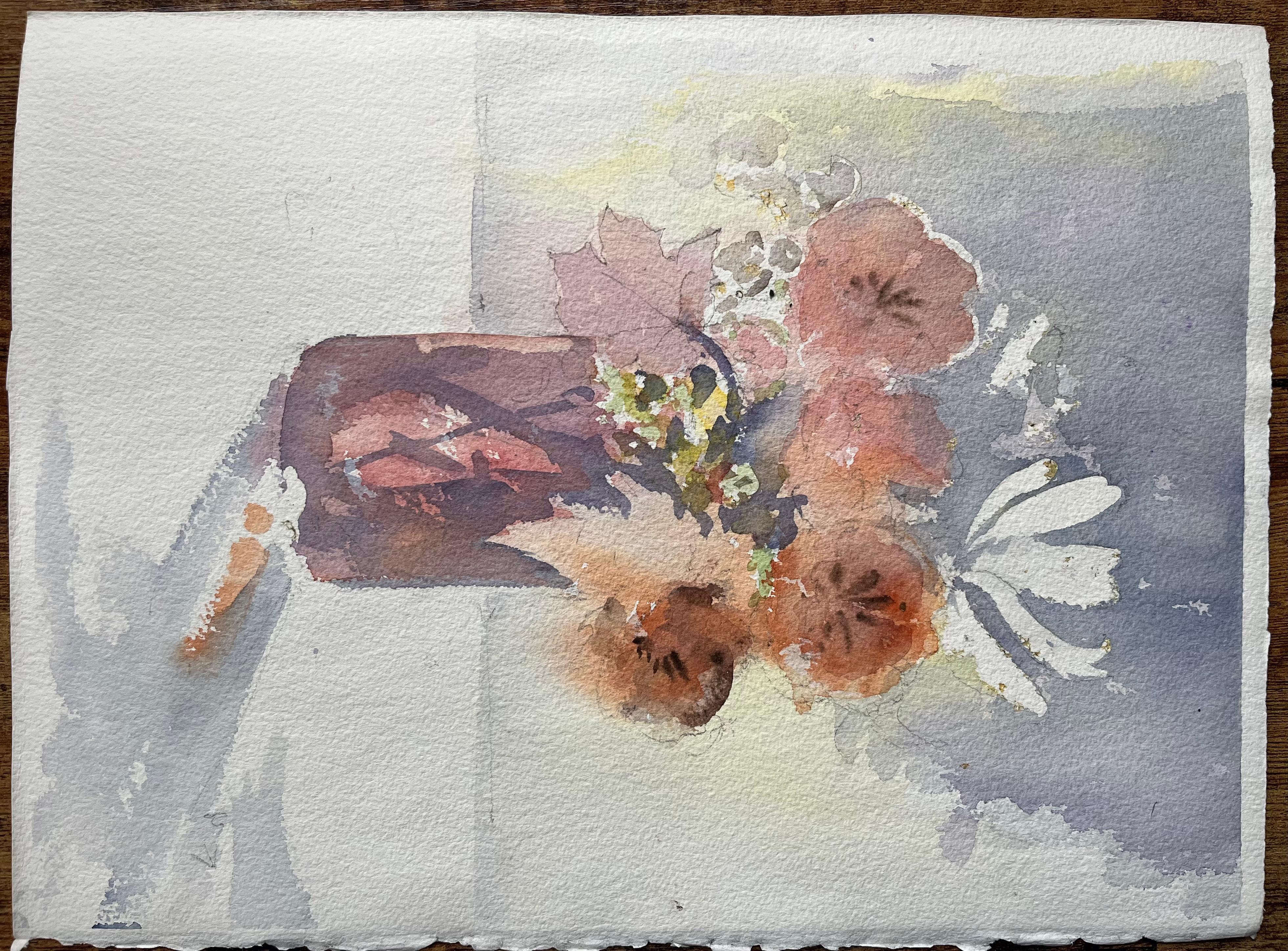 Aquarelle impressionniste britannique d'une scène de bois ensoleillée avec des cloches bleues en vente 3