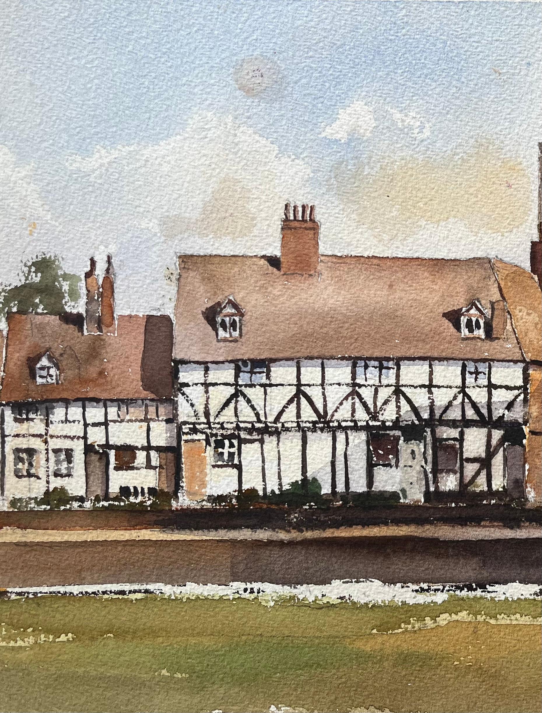 Titel: Aquarell eines britischen Impressionisten mit einer traditionellen englischen Dorfszene
von Anthony Avery (Brite 1946-2023)
Original-Aquarell auf Künstlerpapier, ungerahmt
Abmessungen: 11 x 15,25 Zoll (Höhe x Breite)
Zustand: Gut, mit