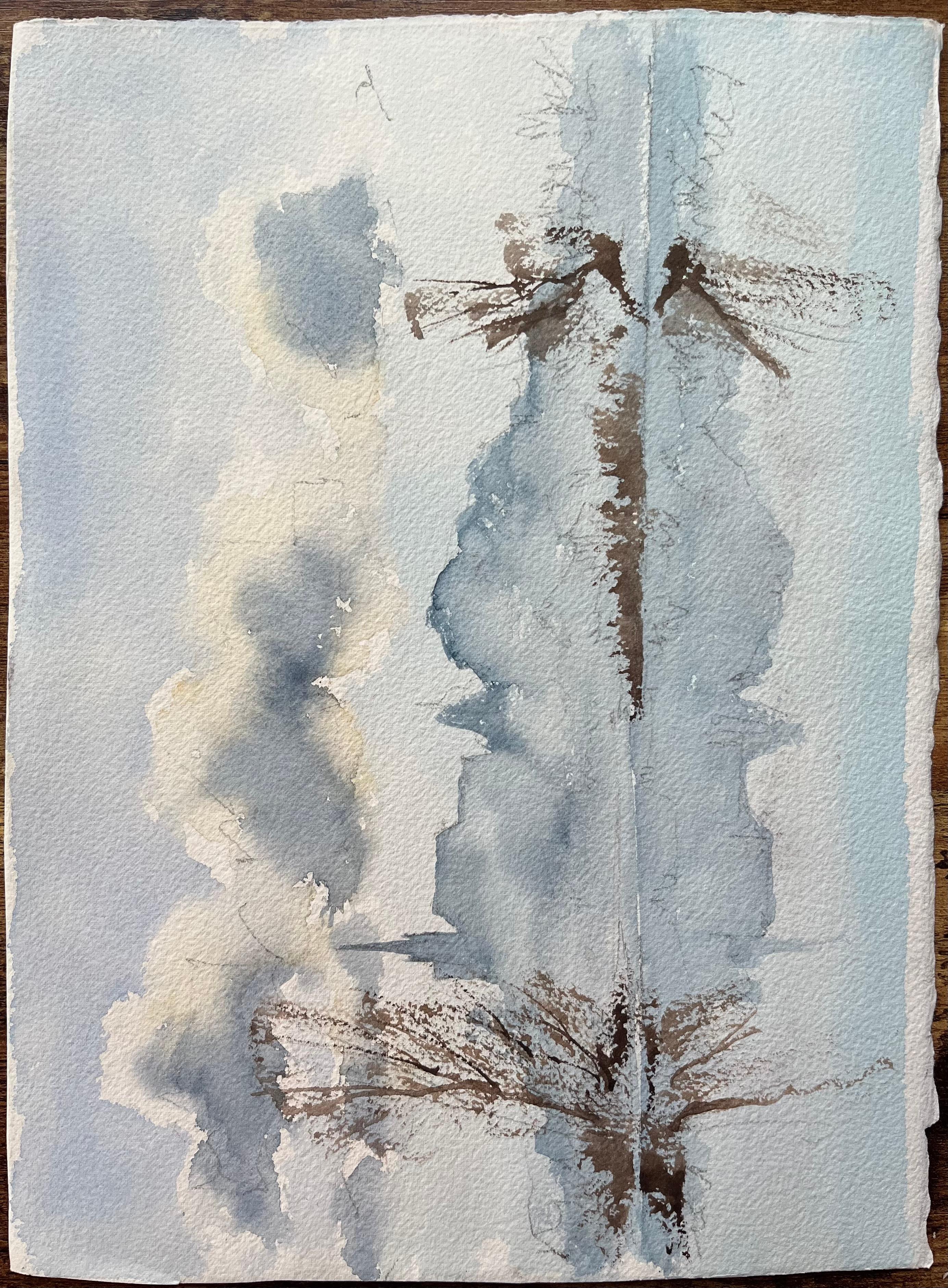 Britischer Impressionist Aquarell einer ruhigen Seeufer-Szene bei Sonnenuntergang im Angebot 2