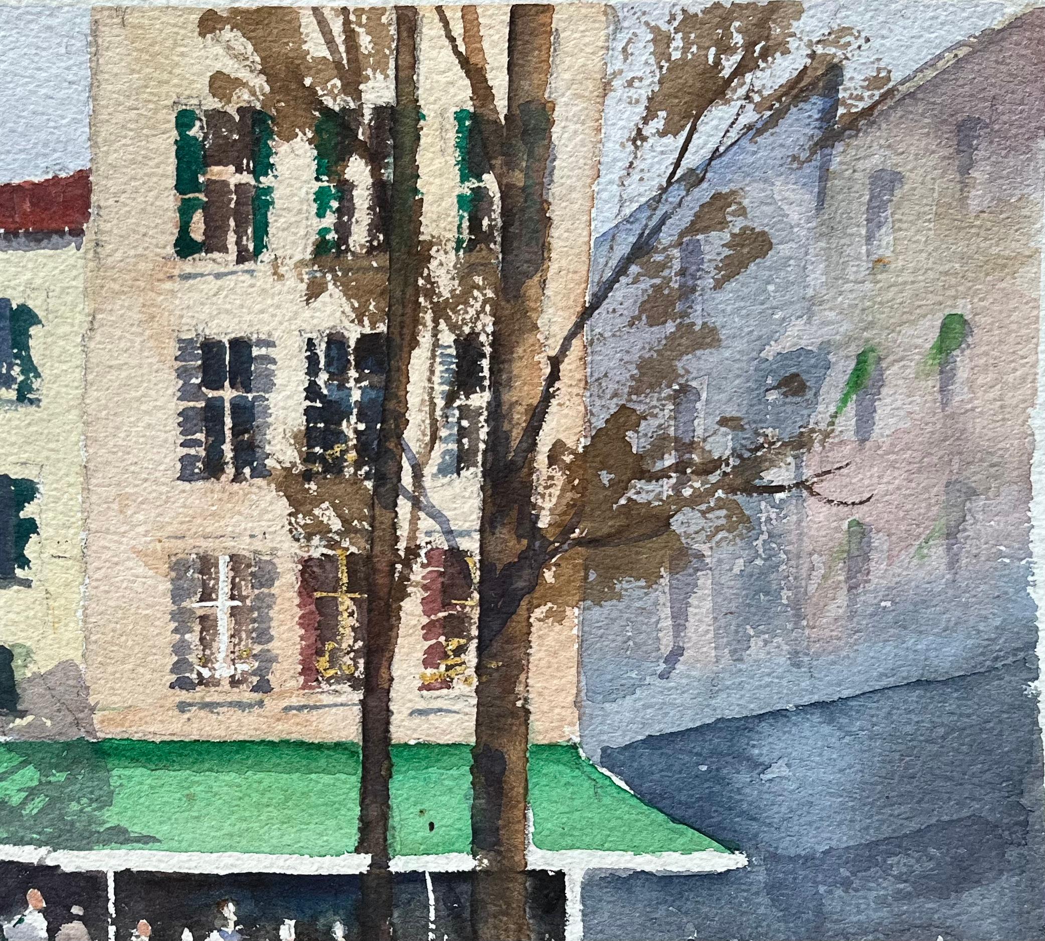 Título: Acuarela impresionista británica de una vibrante escena de cafetería en una plaza urbana
Por Anthony Avery (británico 1946-2023)
Acuarela original sobre papel de artista, sin enmarcar
Firmado: Sí
Dimensiones: 11 x 15 pulgadas (Alto x