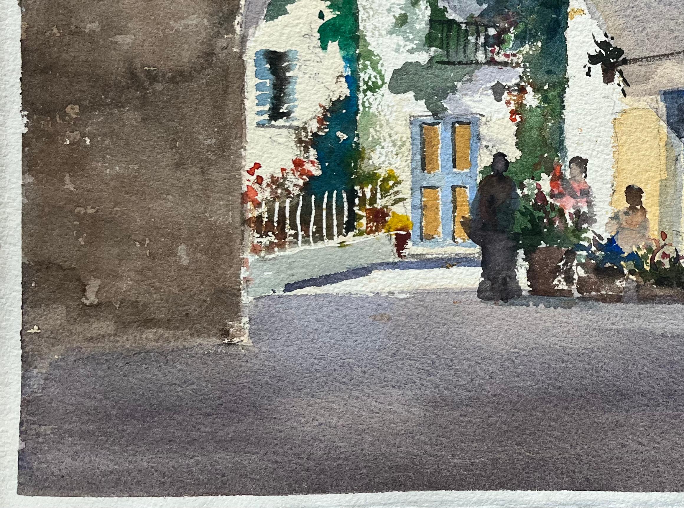 Título: Acuarela impresionista británica de una entrada de patio arqueada con figuras
Por Anthony Avery (británico 1946-2023)
Acuarela original sobre papel de artista, sin enmarcar
Dimensiones: 11,25 x 15,25 pulgadas (Alto x Ancho)
Estado: Bueno,