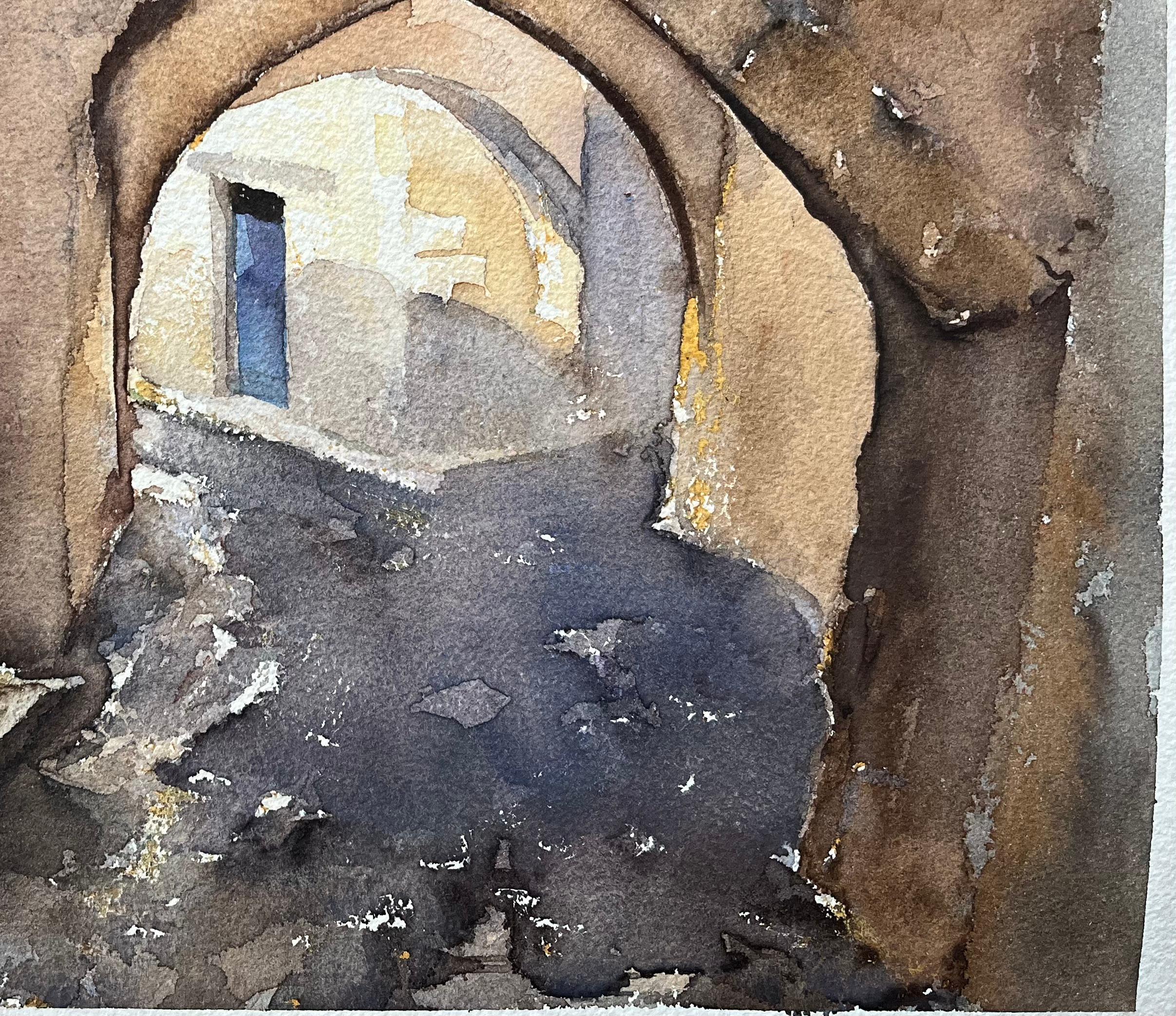 Britisches impressionistisches Aquarell eines atmosphärischen Bogenbogens durch einen Stein (Impressionismus), Painting, von Anthony Avery