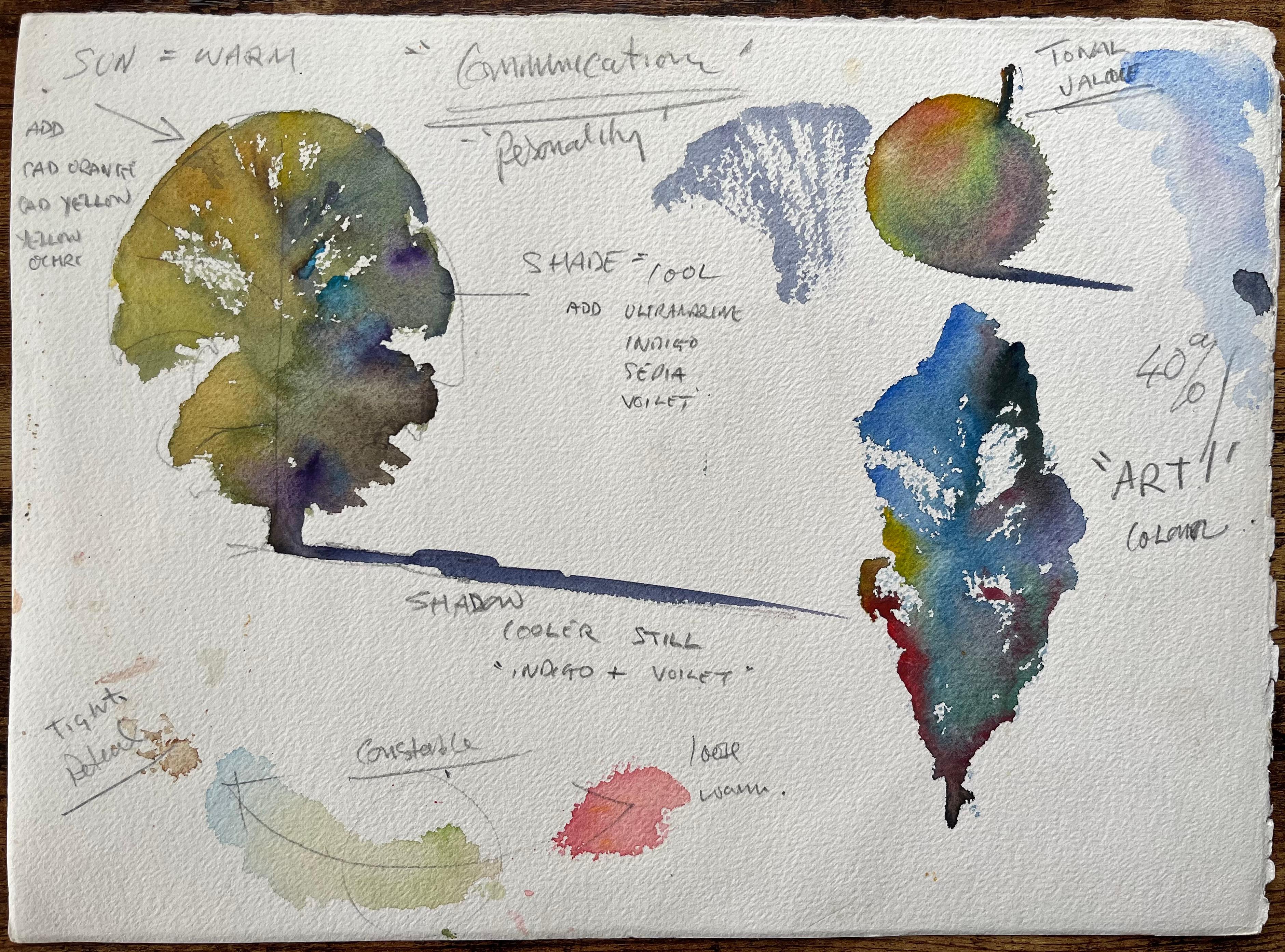 Britischer Impressionist Aquarell eines englischen Dorfes im Frühlingssonnenlicht im Angebot 1