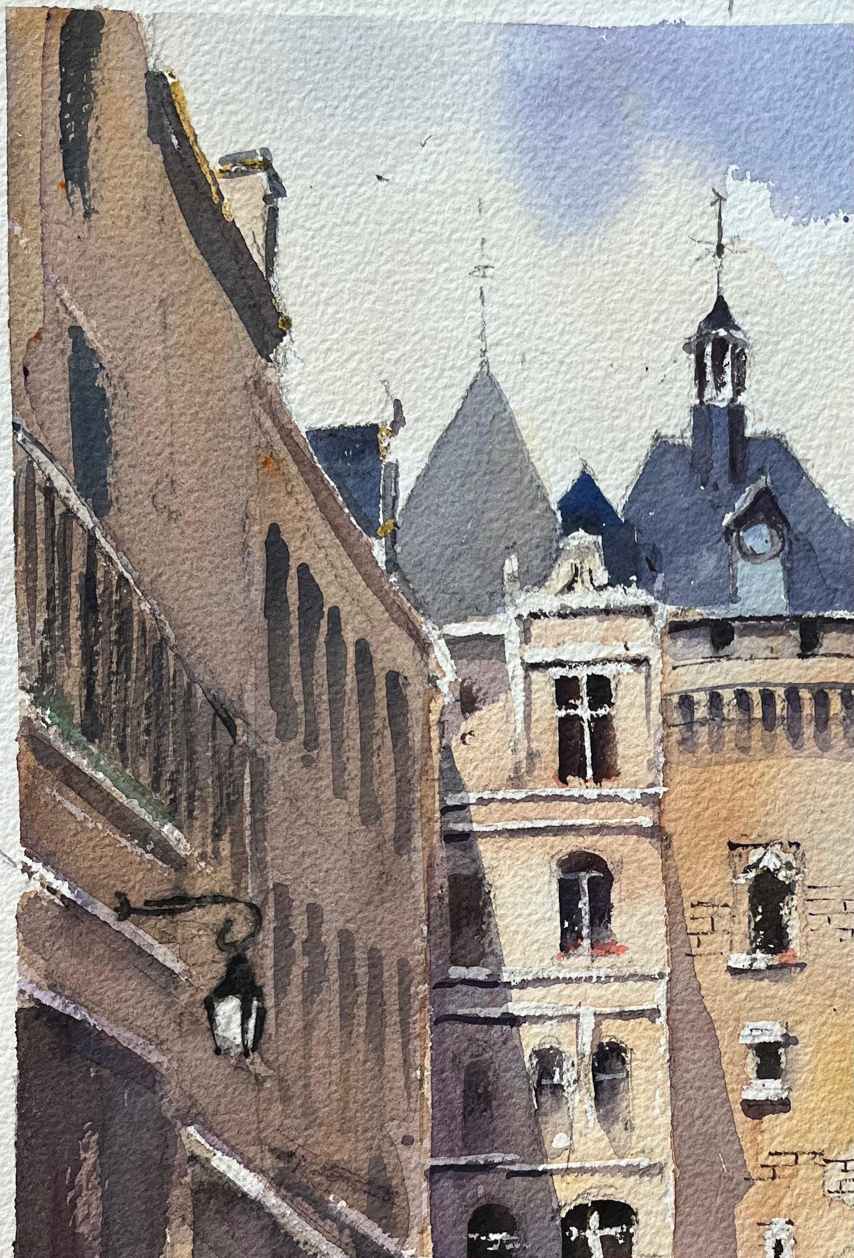 Titolo: Acquerello impressionista britannico di charme architettonico nella piazza della città di Loches
Di Anthony Avery (Regno Unito 1946-2023)
Acquerello originale su carta per artisti, senza cornice
Dimensioni: 15,25 x 11,25 pollici (altezza x