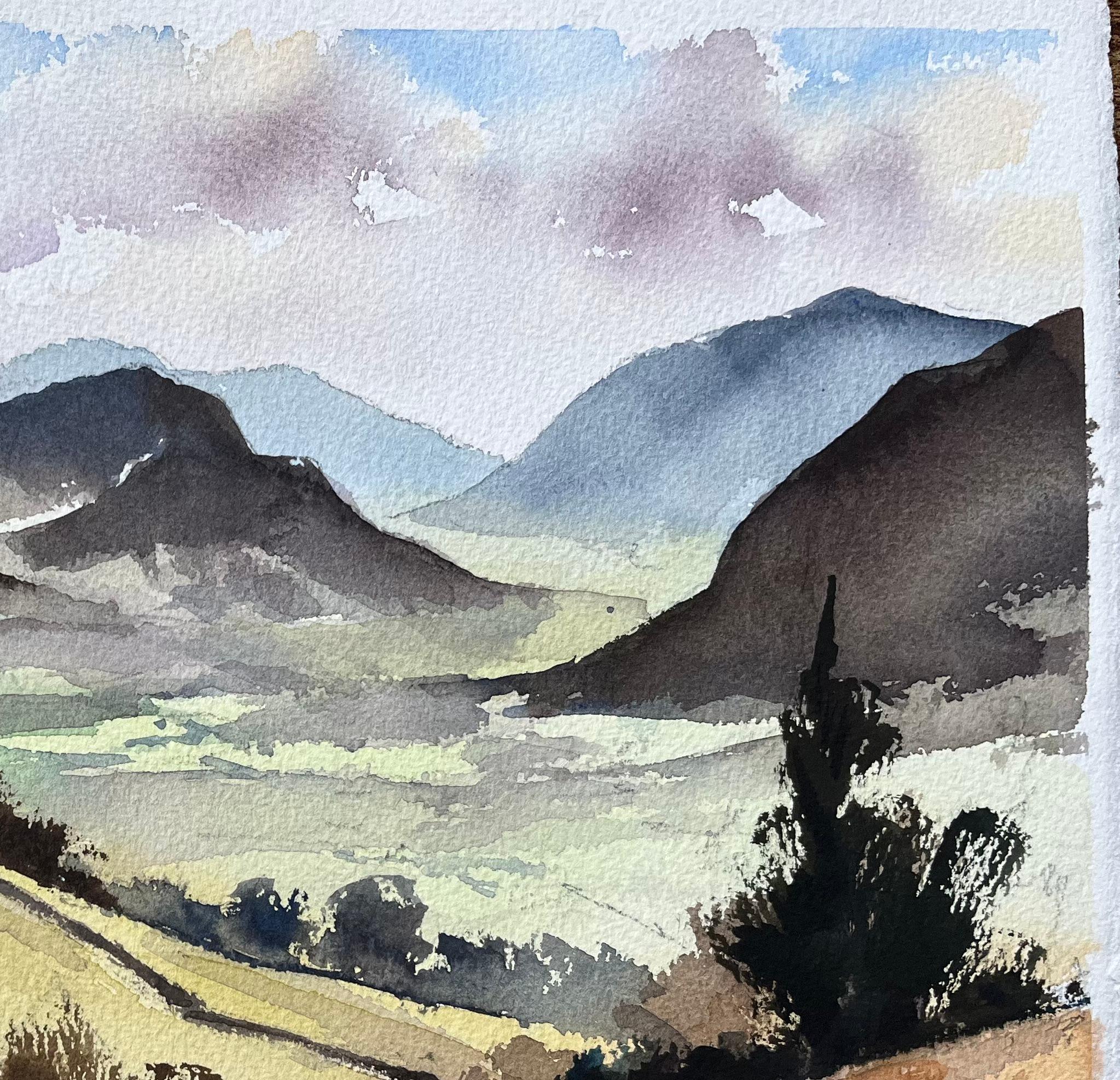 Titolo: Acquerello impressionista britannico della valle di Borrowdale nel Lake District
Di Anthony Avery (Regno Unito 1946-2023)
Firmato: Yes One
Acquerello originale su carta per artisti, senza cornice
Dimensioni: 11,25 x 15 pollici (altezza x