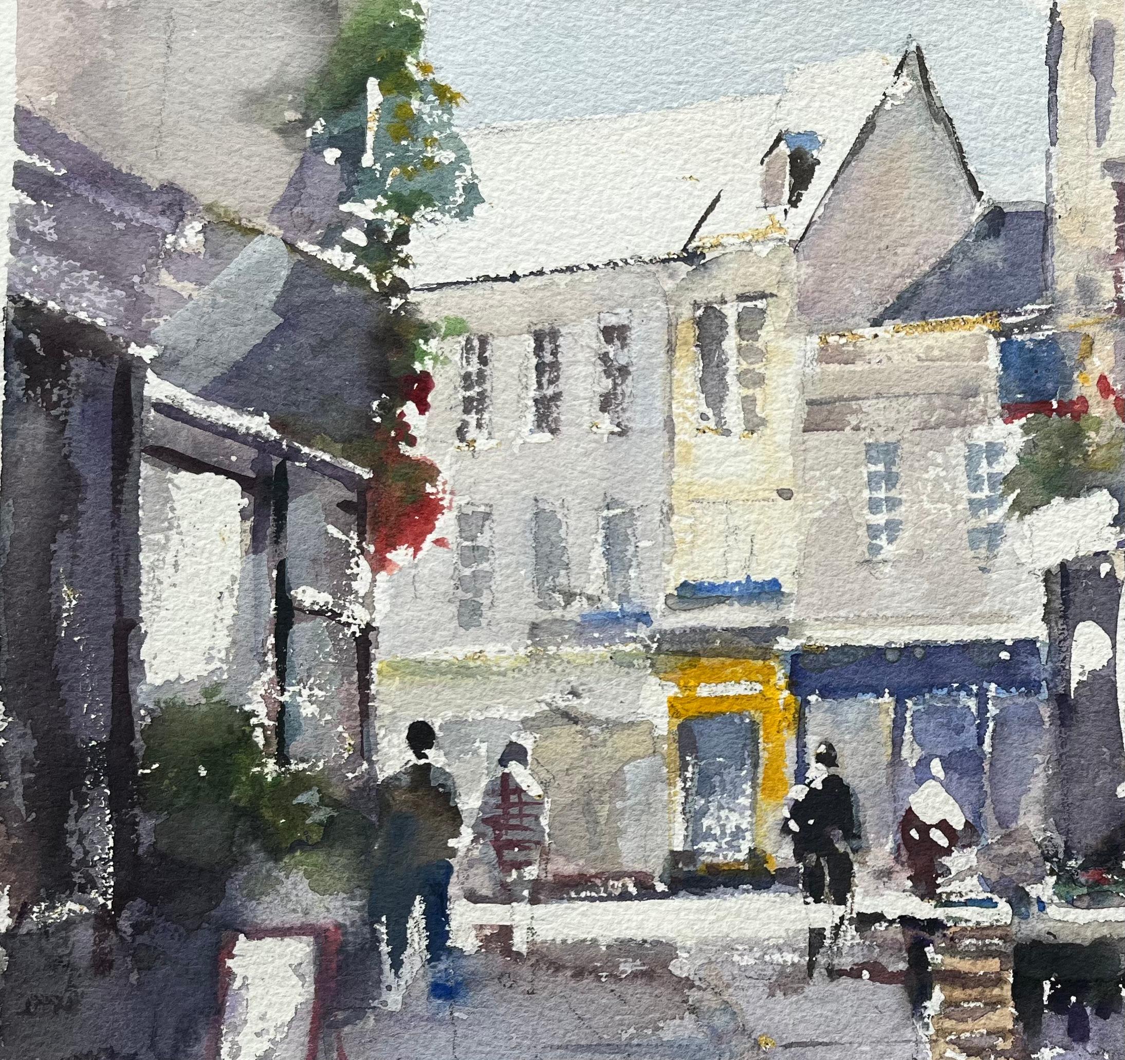 Titolo: Acquerello impressionista britannico di una vivace strada del mercato con bancarelle di fiori
di Anthony Avery (Regno Unito, 1946-2023)
Acquerello originale su carta per artisti, senza cornice
Dimensioni: 11,25 x 15 pollici (altezza x