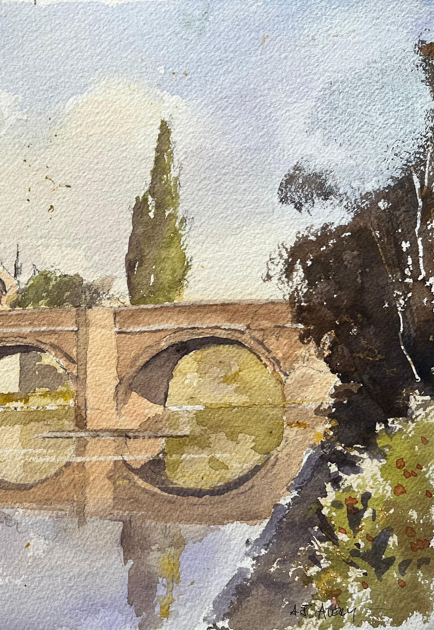 Titel: Britischer Impressionist Aquarell von Kathedrale und Steinbrücke über Fluss
von Anthony Avery (Brite 1946-2023)
Original-Aquarell auf Künstlerpapier, ungerahmt
Abmessungen: 11,25 x 15,25 Zoll (Höhe x Breite)
Unterschrieben: Ja
Zustand: Gut,