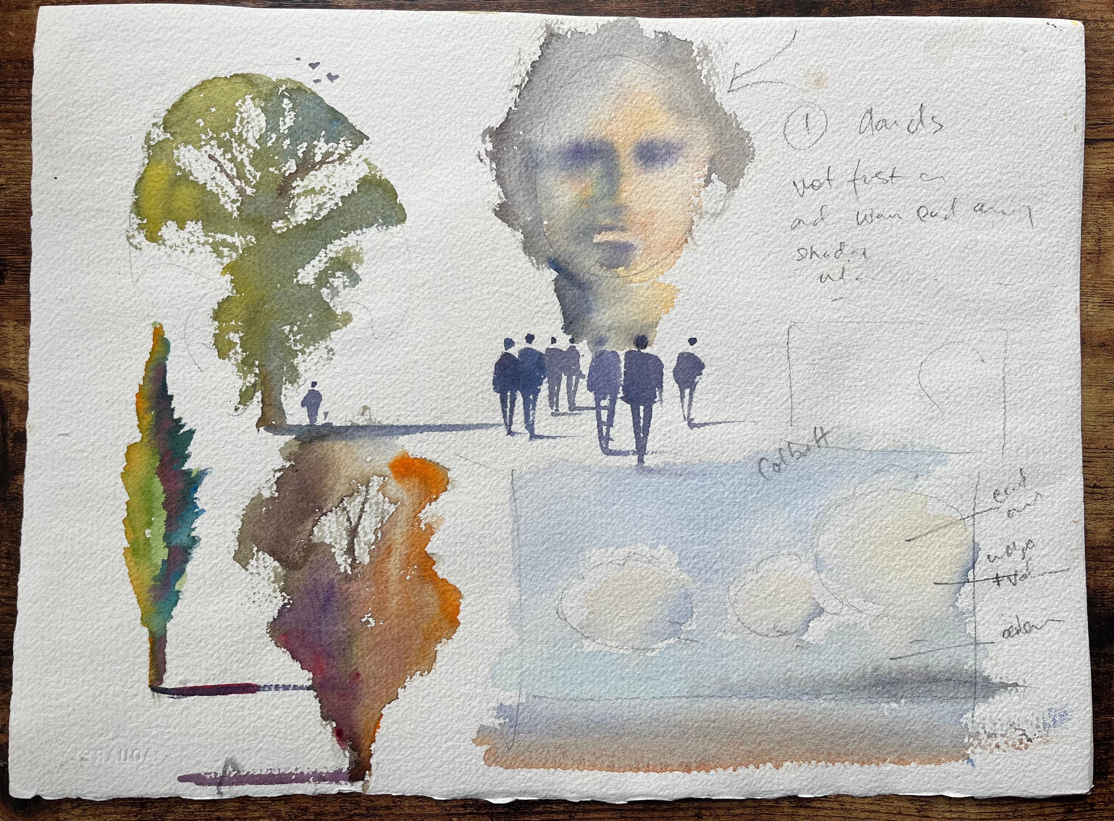 Britischer Impressionist Aquarell von Küstenlandschaft mit Booten und Church's im Angebot 2