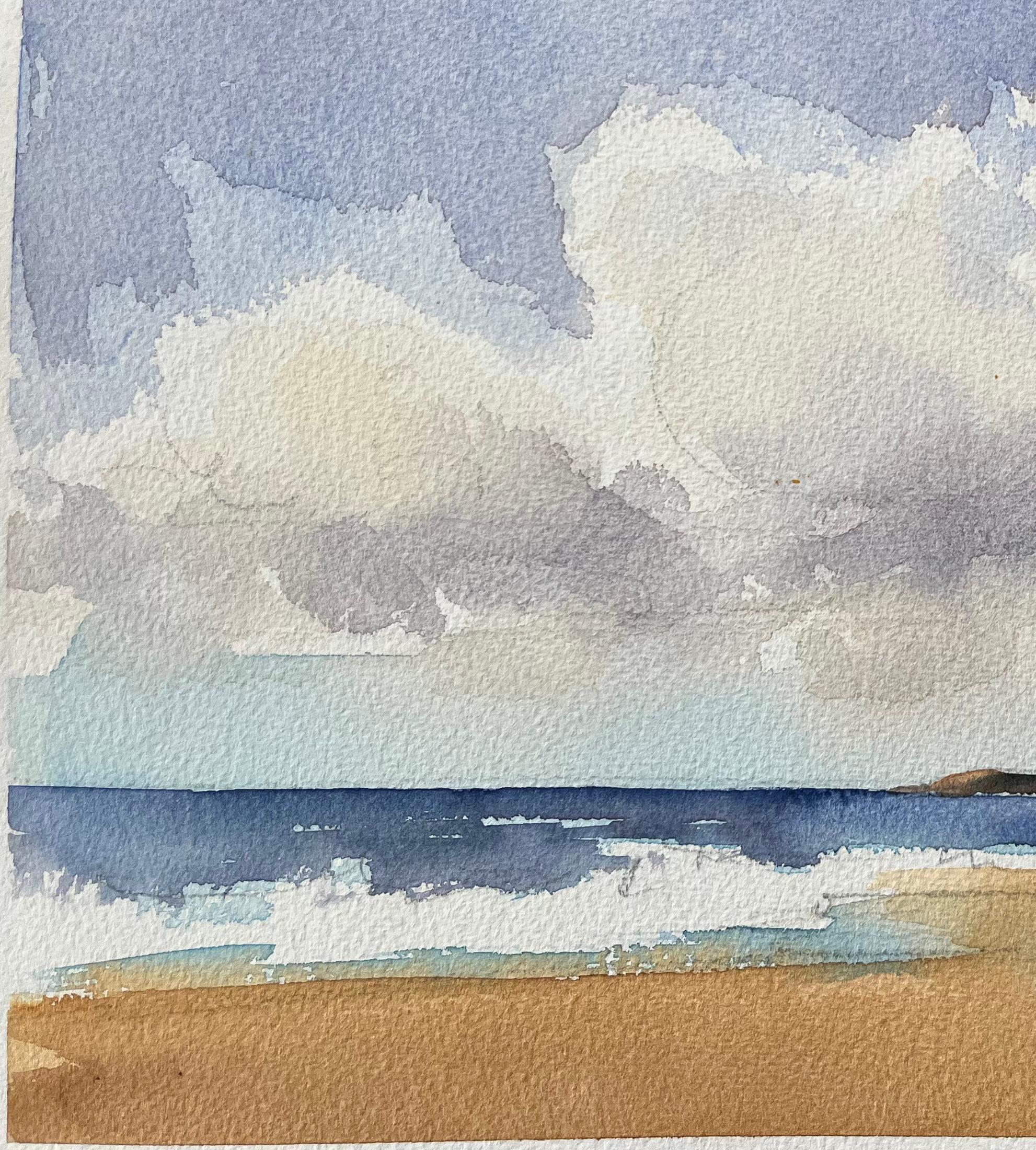 Britischer Impressionist Aquarell von Küstenlandschaft mit Klippen (Impressionismus), Painting, von Anthony Avery