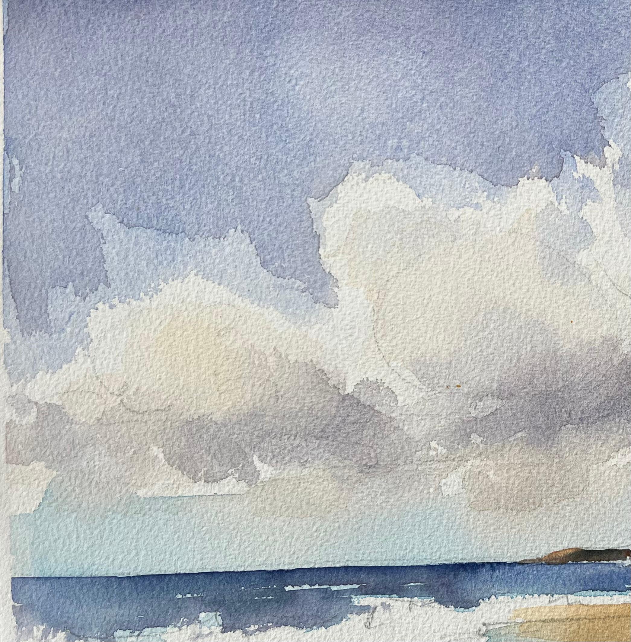 Britischer Impressionist Aquarell von Küstenlandschaft mit Klippen im Angebot 1