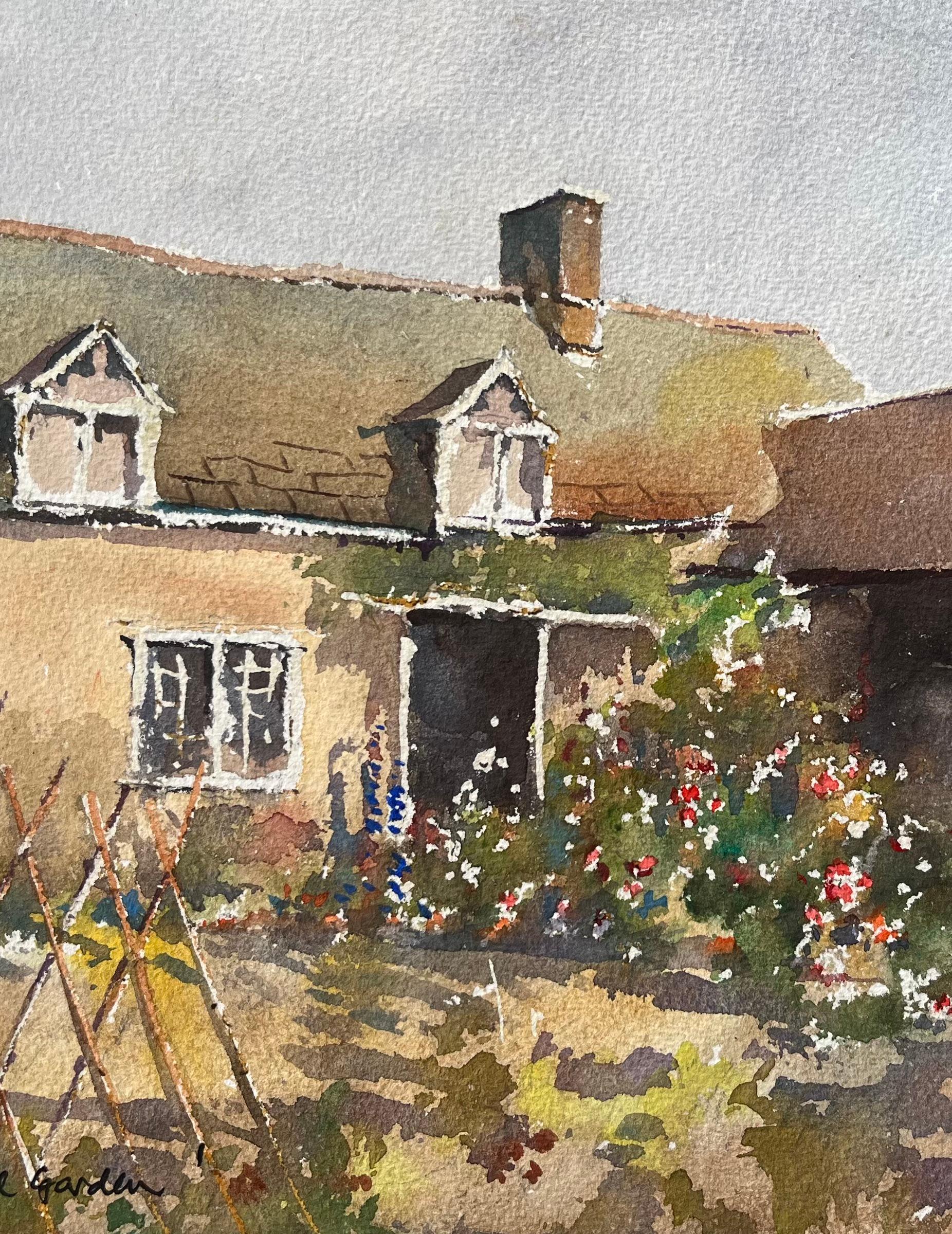 Titel: Britischer Impressionist Aquarell eines blühenden Cottage Garden
von Anthony Avery (Brite 1946-2023)
Original-Aquarell auf Künstlerpapier, ungerahmt
Abmessungen: 11 x 15,25 Zoll (Höhe x Breite)
Unterschrieben: Ja
Zustand: Gut, mit leichten