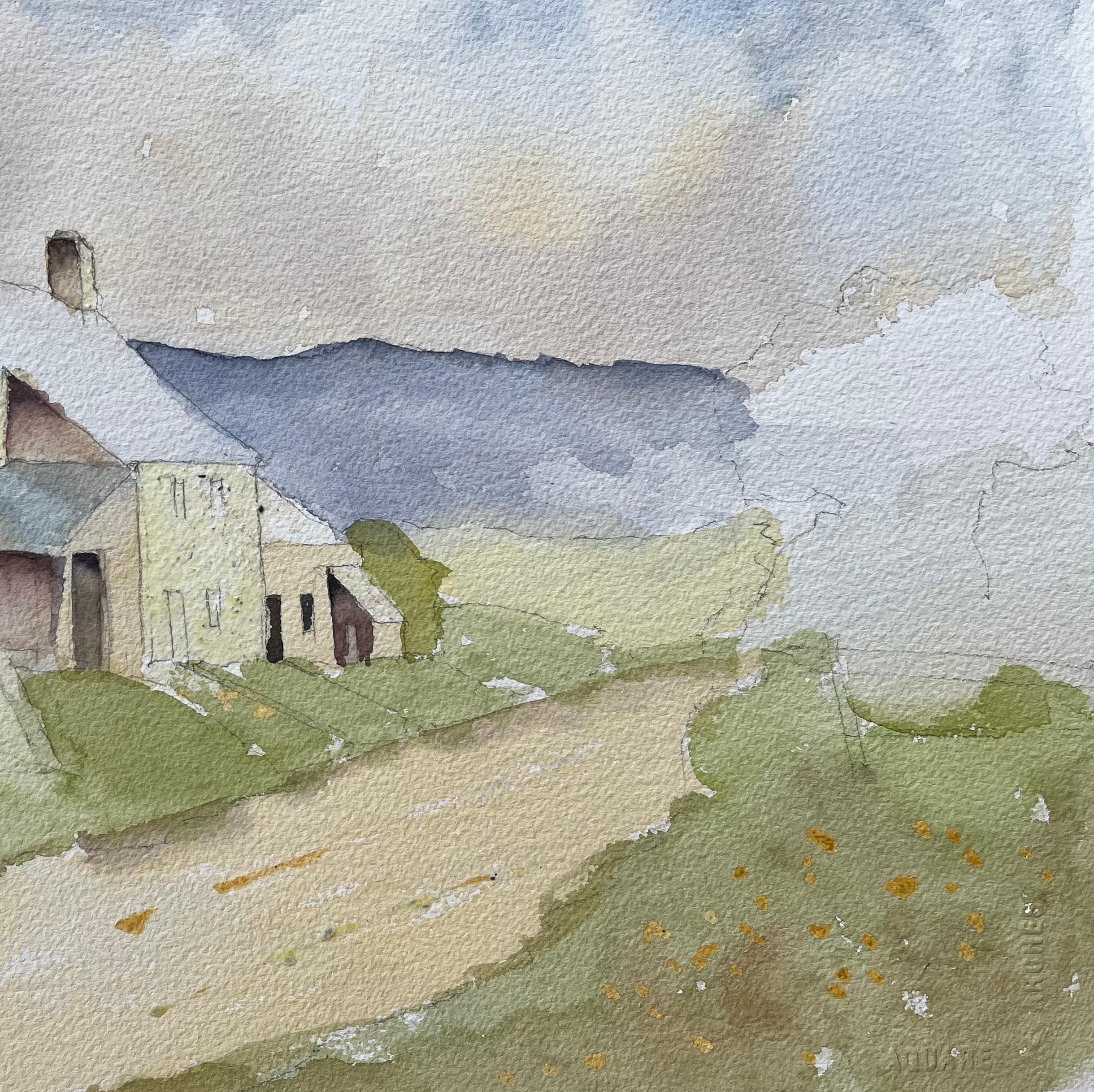 Titre : Aquarelle impressionniste britannique de cottages le long d'un chemin de campagne
par Anthony Avery (britannique 1946-2023)
Aquarelle originale sur papier d'artiste, non encadrée
Dimensions : 11.25 x 15.25 pouces (Hauteur x Largeur)
Condit :