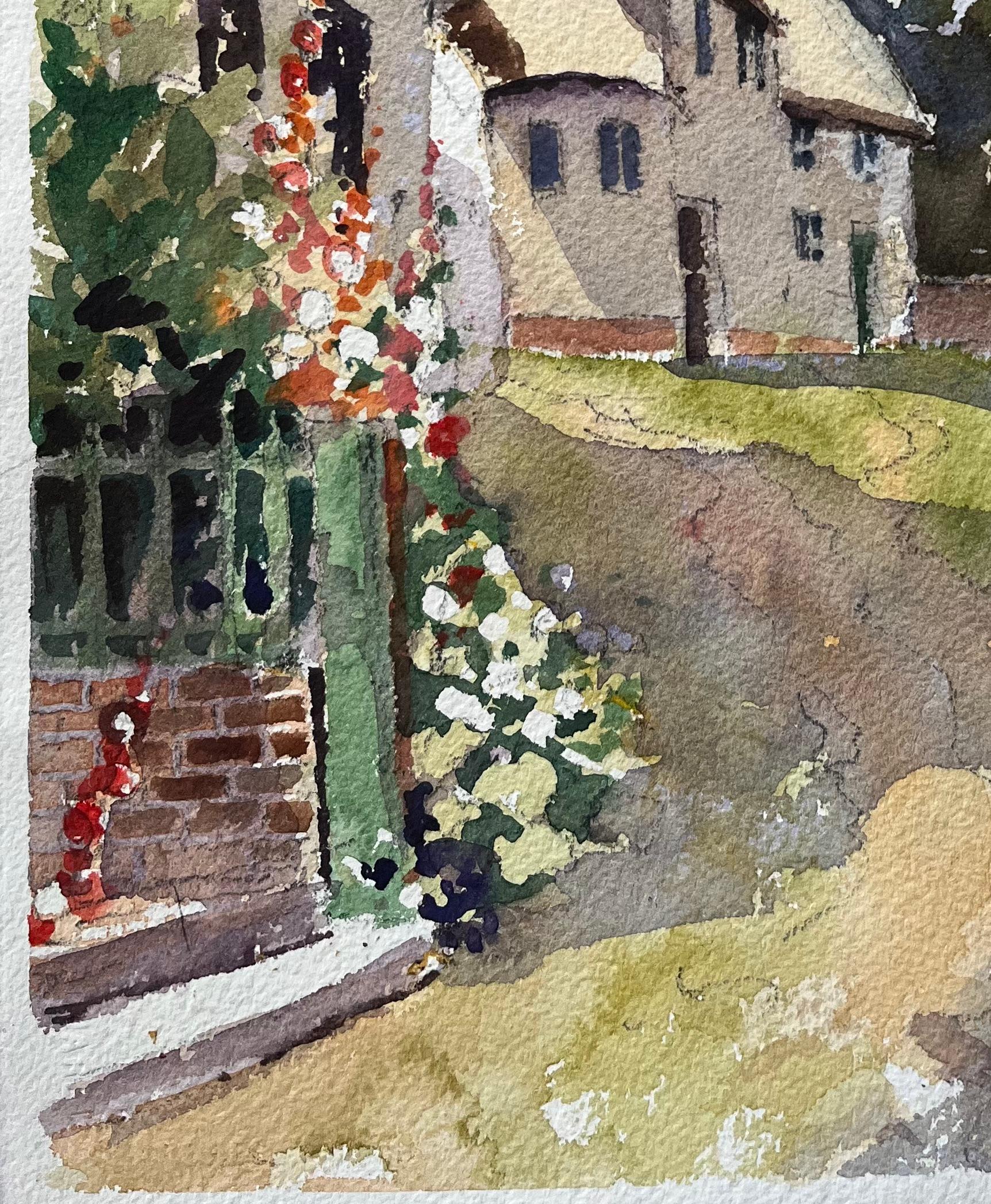 Title: British Impressionist Watercolor of Figures Walking up Village Pathway to Church
By Anthony Avery (British 1946-2023)
Original watercolor on artists paper, unframed
Dimensions: 15 x 11.25 inches (Height x Width)
Condition: Good, with some