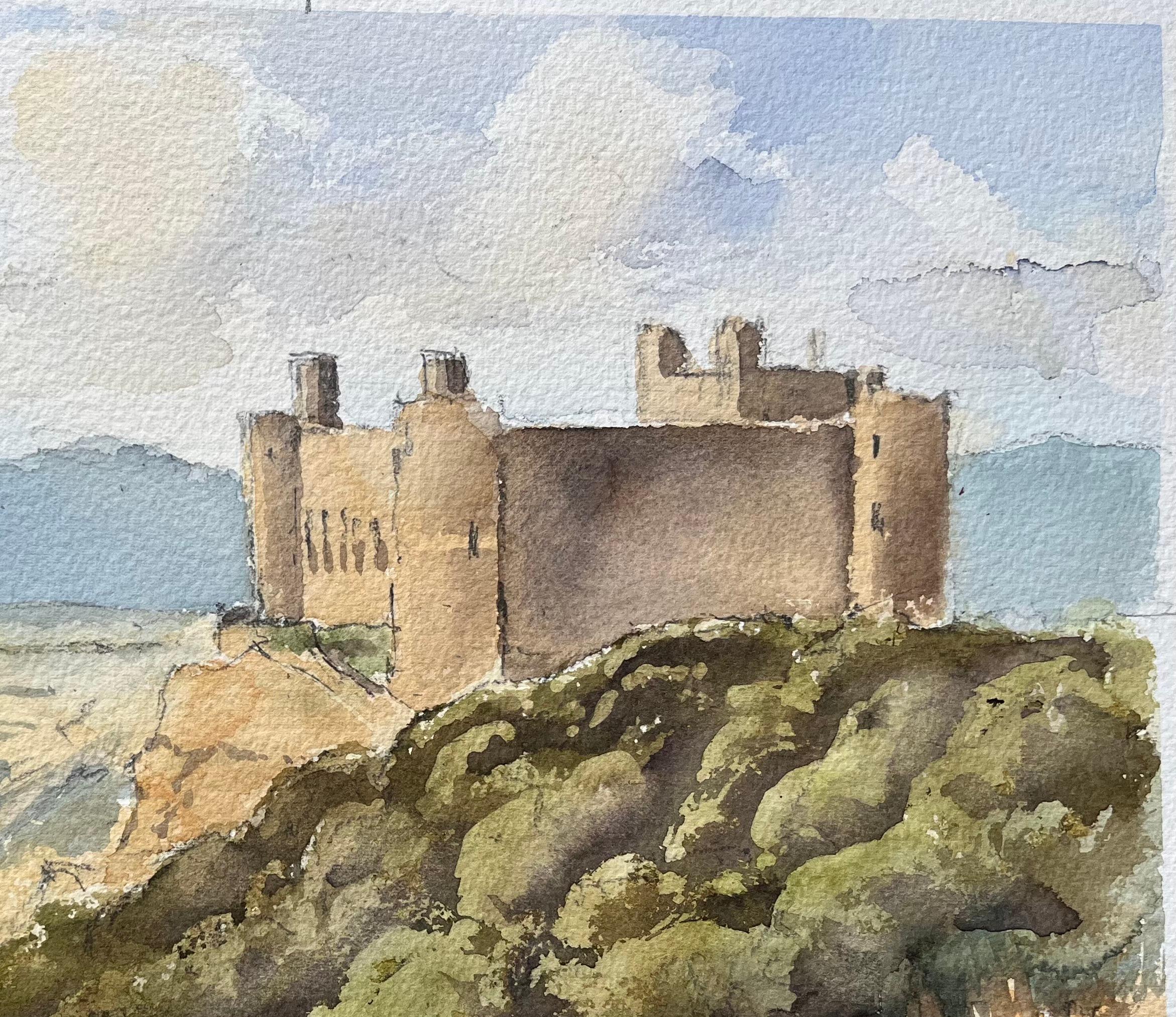 Title: British Impressionist Watercolor of Hilltop Castle with Dramatic Landscape
By Anthony Avery (British 1946-2023)
Original watercolor on artists paper, unframed
Signed: Yes
Dimensions: 11.25 x 15 inches (Height x Width)
Condition: Good, with