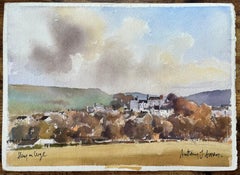 British Impressionist Watercolor of Landscape of Hay-on-Wye